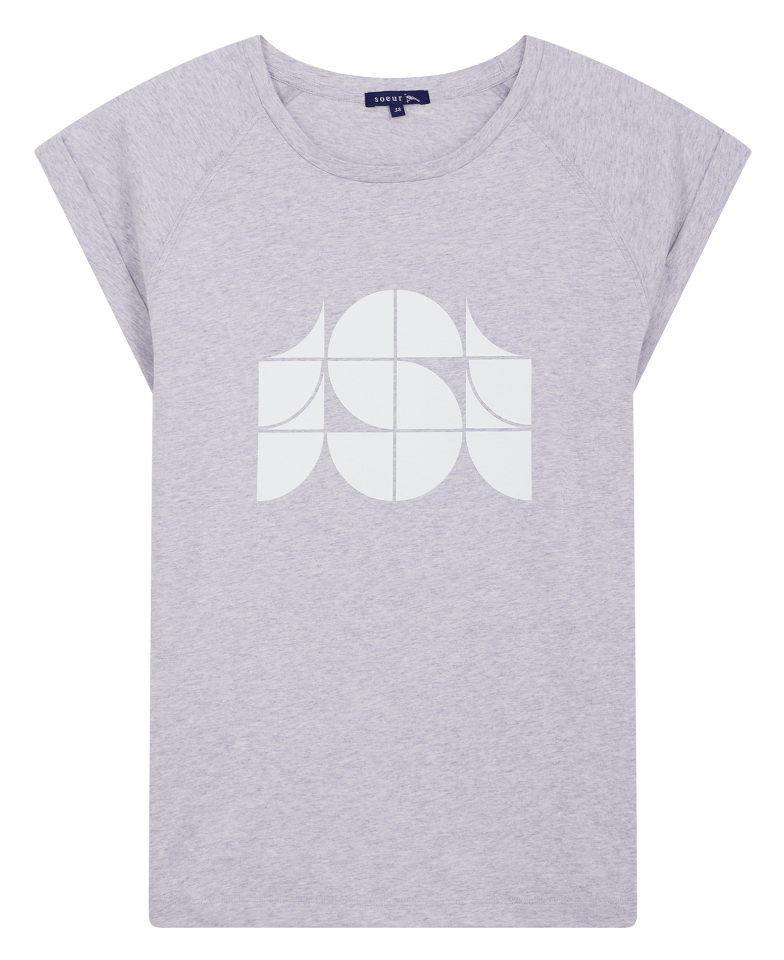 Tee-shirt col rond en coton valentina SOEUR Gris