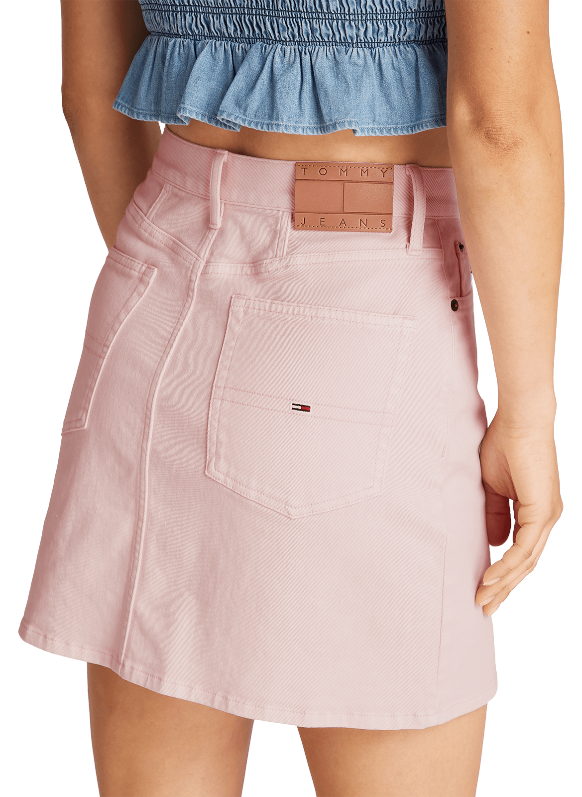 Jupe droite en coton  Rose