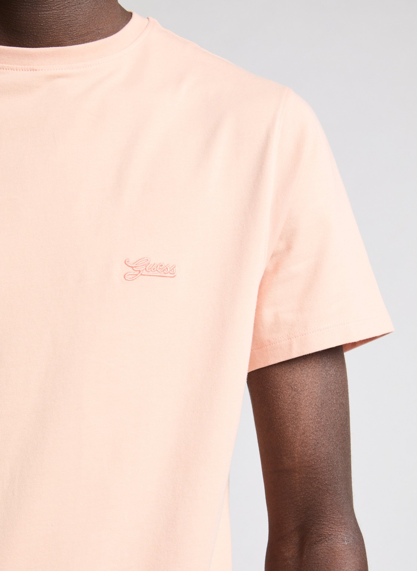 T-shirt droit en coton GUESS Rose