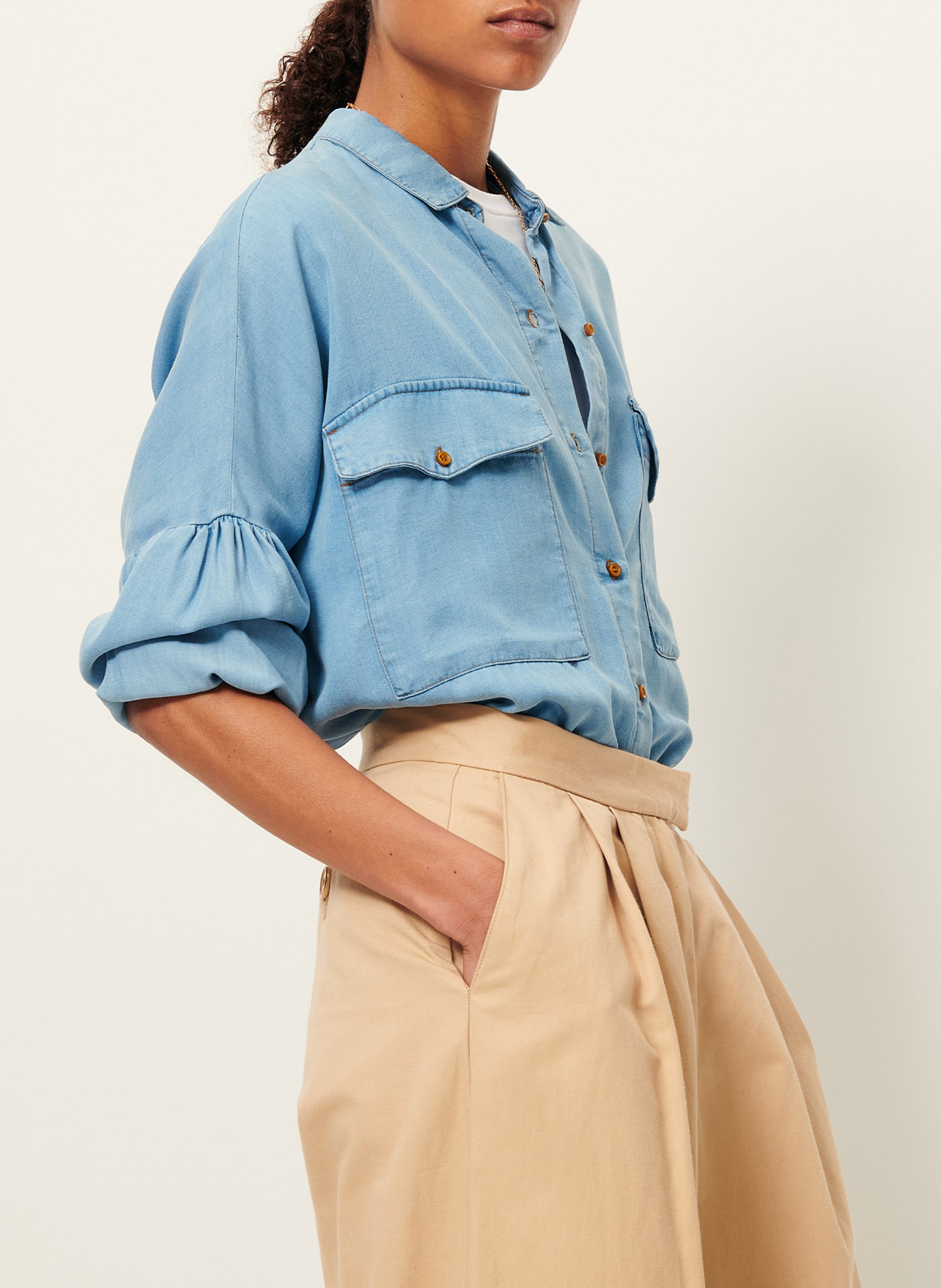 Chemise col classique en lyocell botania SESSUN Bleu