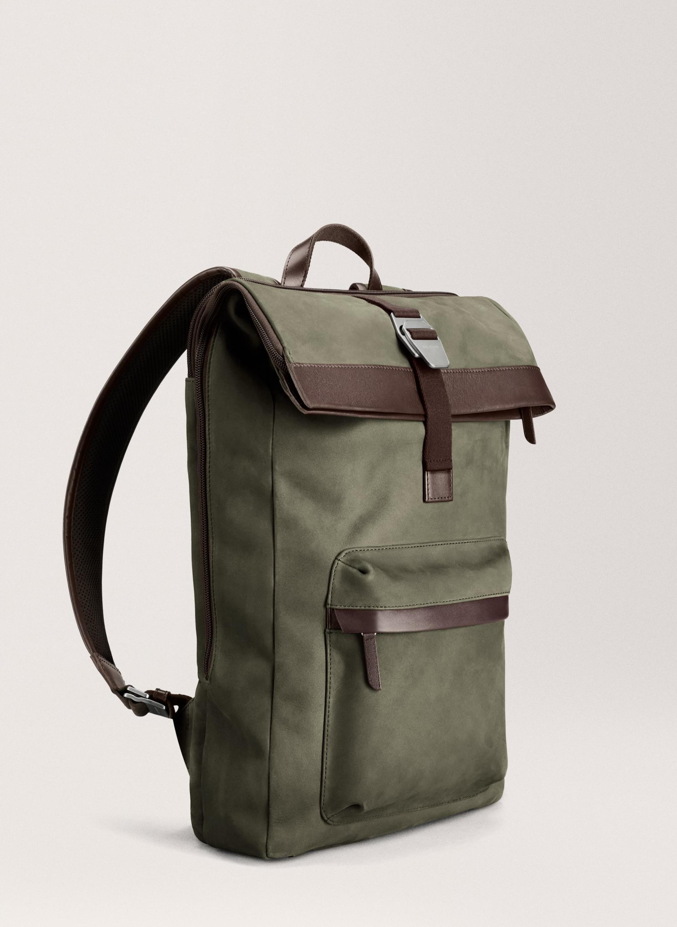 Sac à dos 'City-hopper' en cuir nubuck CARL FRIEDRIK Vert