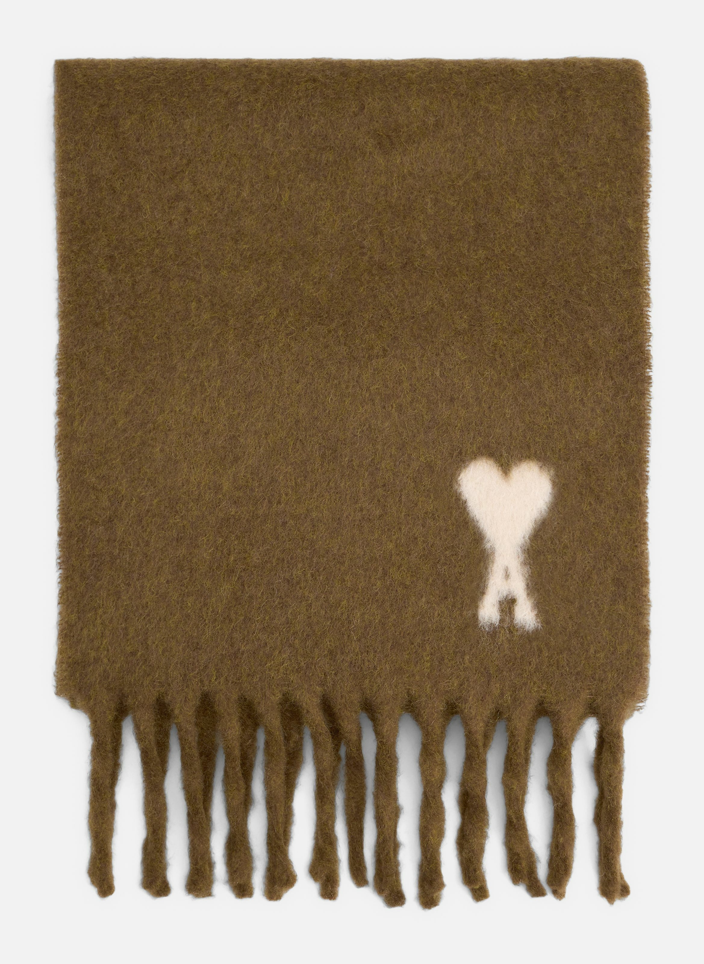 Echarpe ami de coeur en alpaga unisexe AMI PARIS Marron