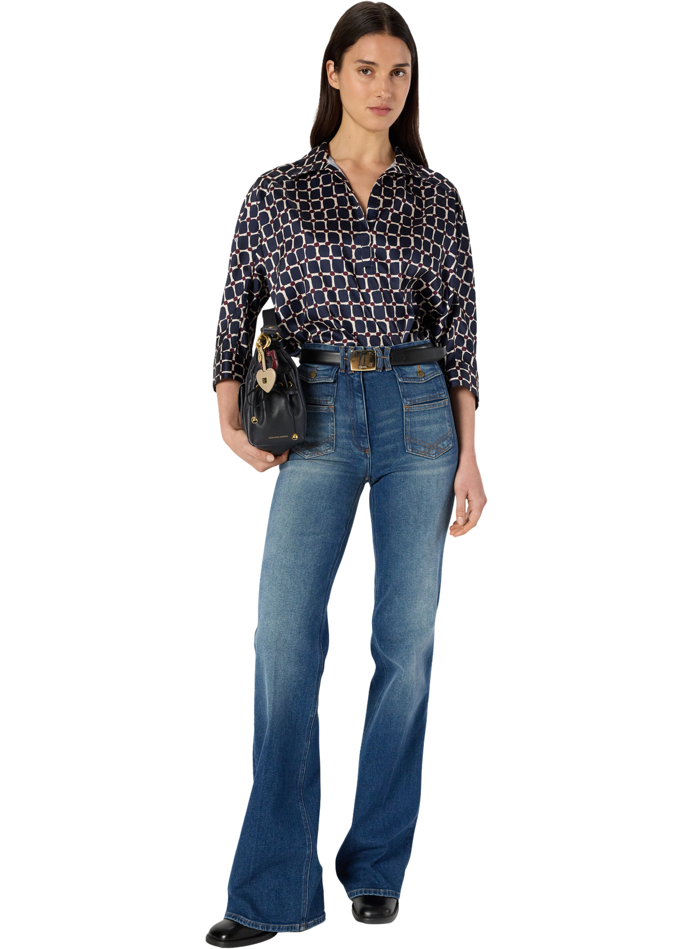 Chemise à carrés géométriques - ariane GERARD DAREL Bleu