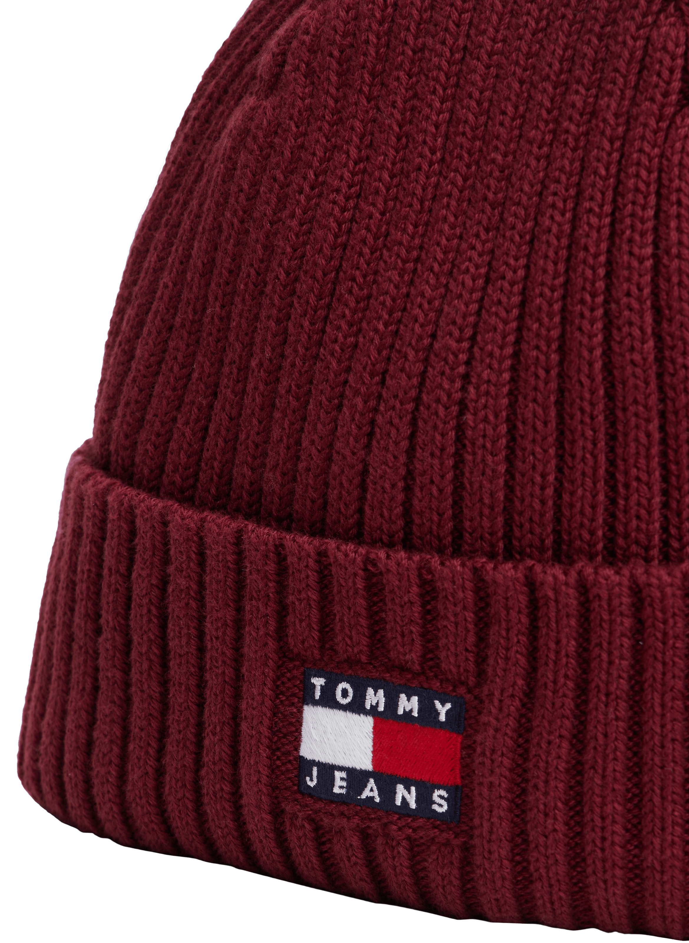 Heritage Ribbed Logo Beanie TOMMY HILFIGER Red