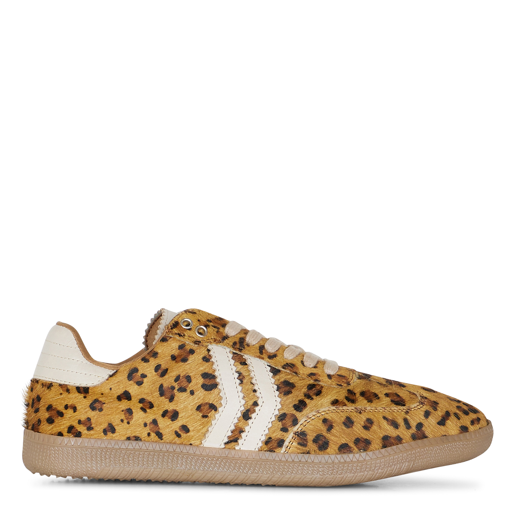 Baskets basses en cuir pony IKKS Marron