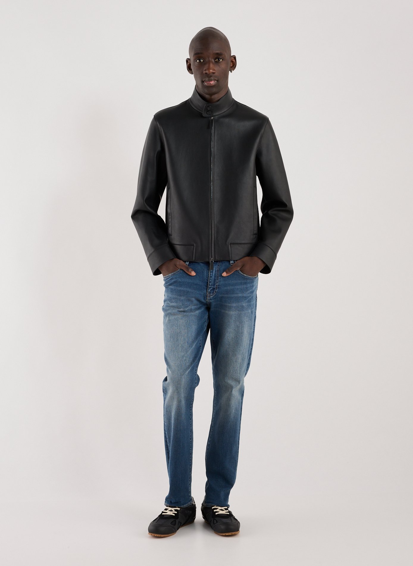 Lambskin leather jacket EMPORIO ARMANI Black