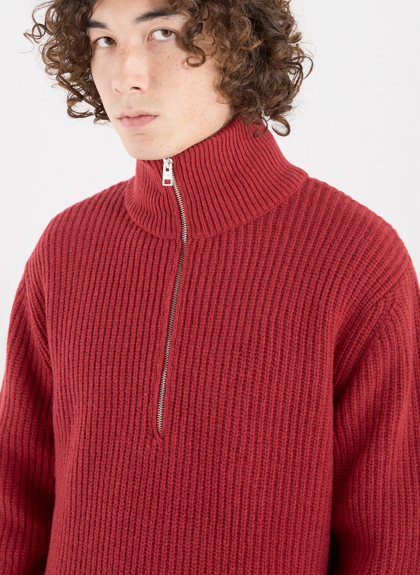 Pull col montant en laine CLOSED Rouge