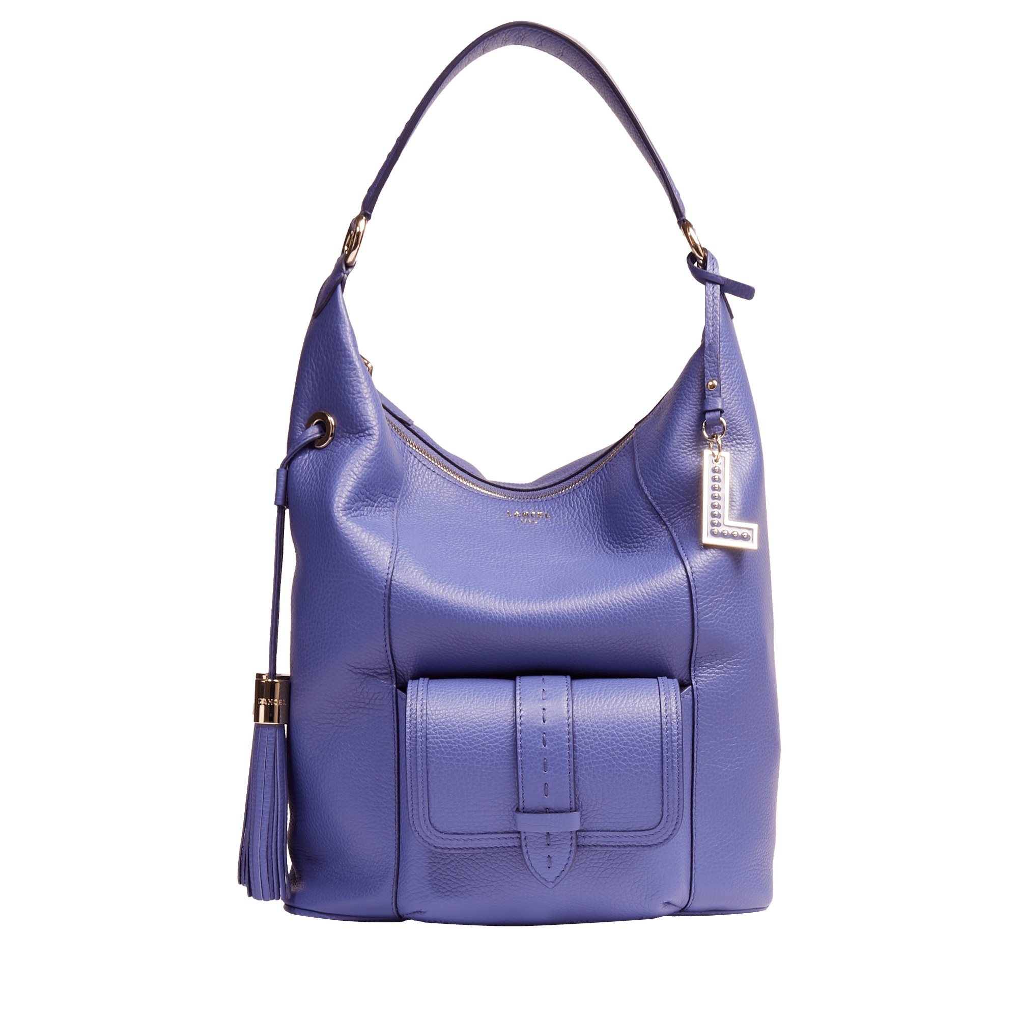 Sac hobo zippé m premier flirt de lancel en cuir LANCEL Bleu