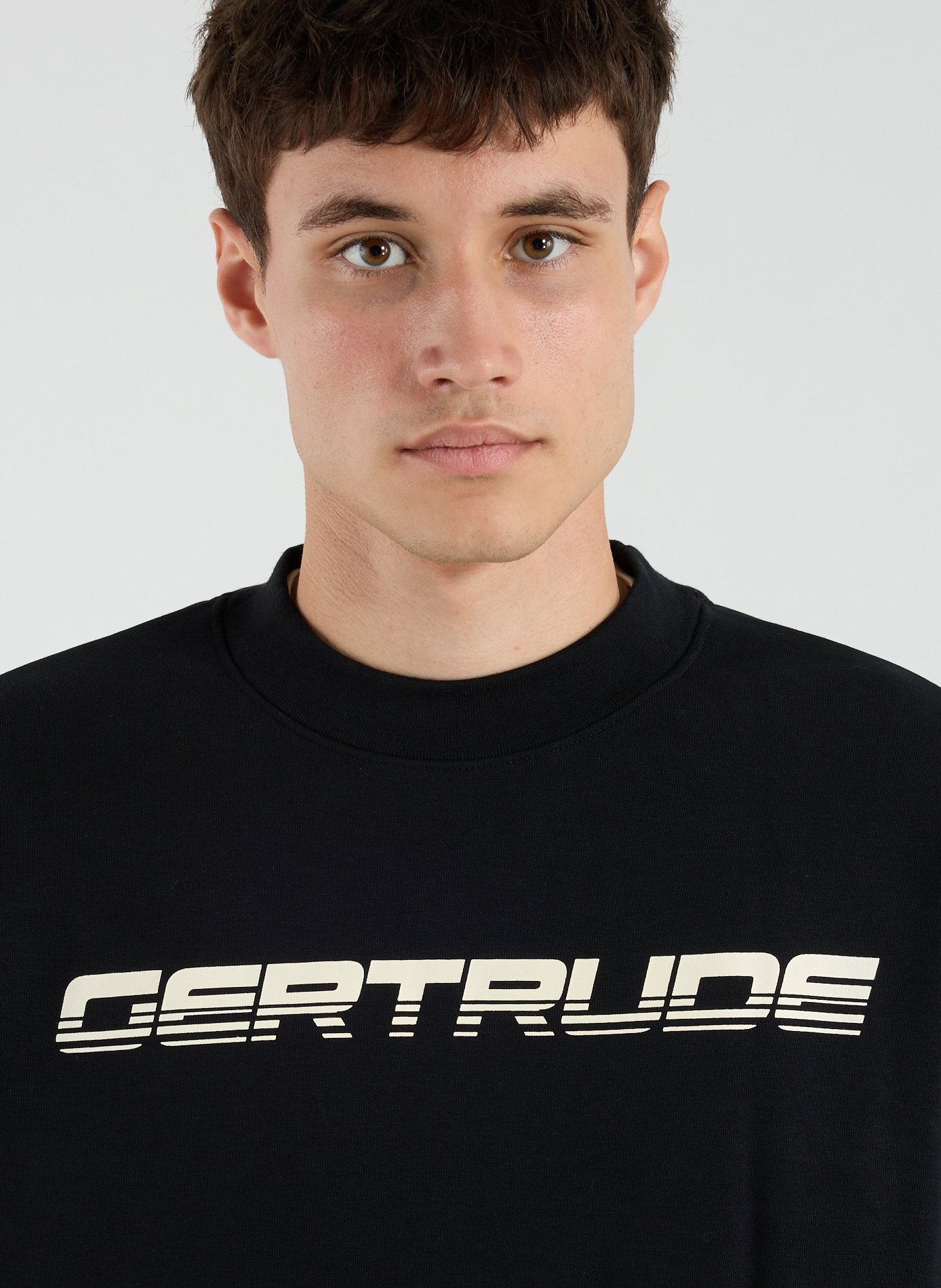 Pull col rond en coton mélangé GERTRUDE ET GASTON Noir