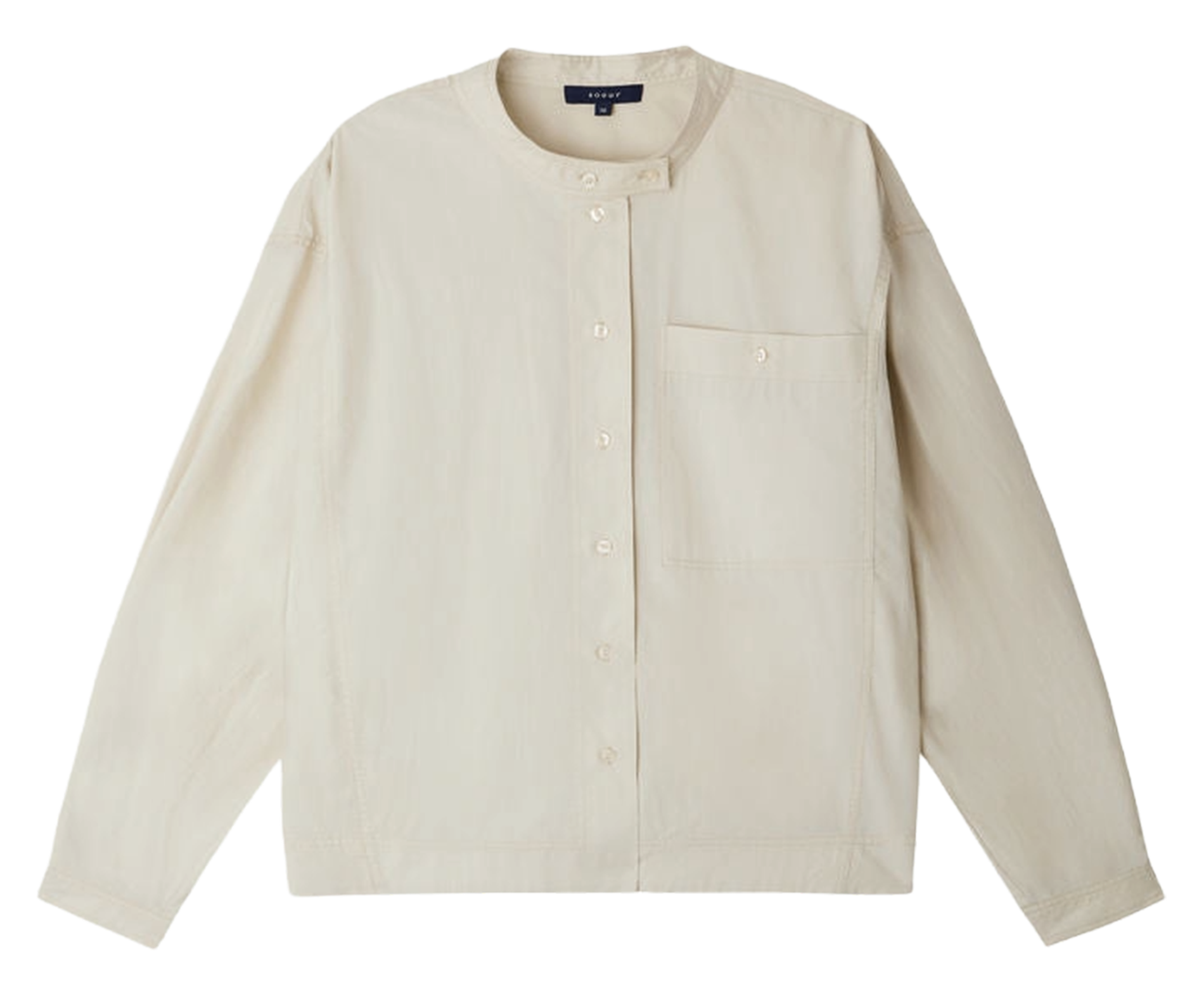 Chemise col rond en coton bio chypre SOEUR Beige