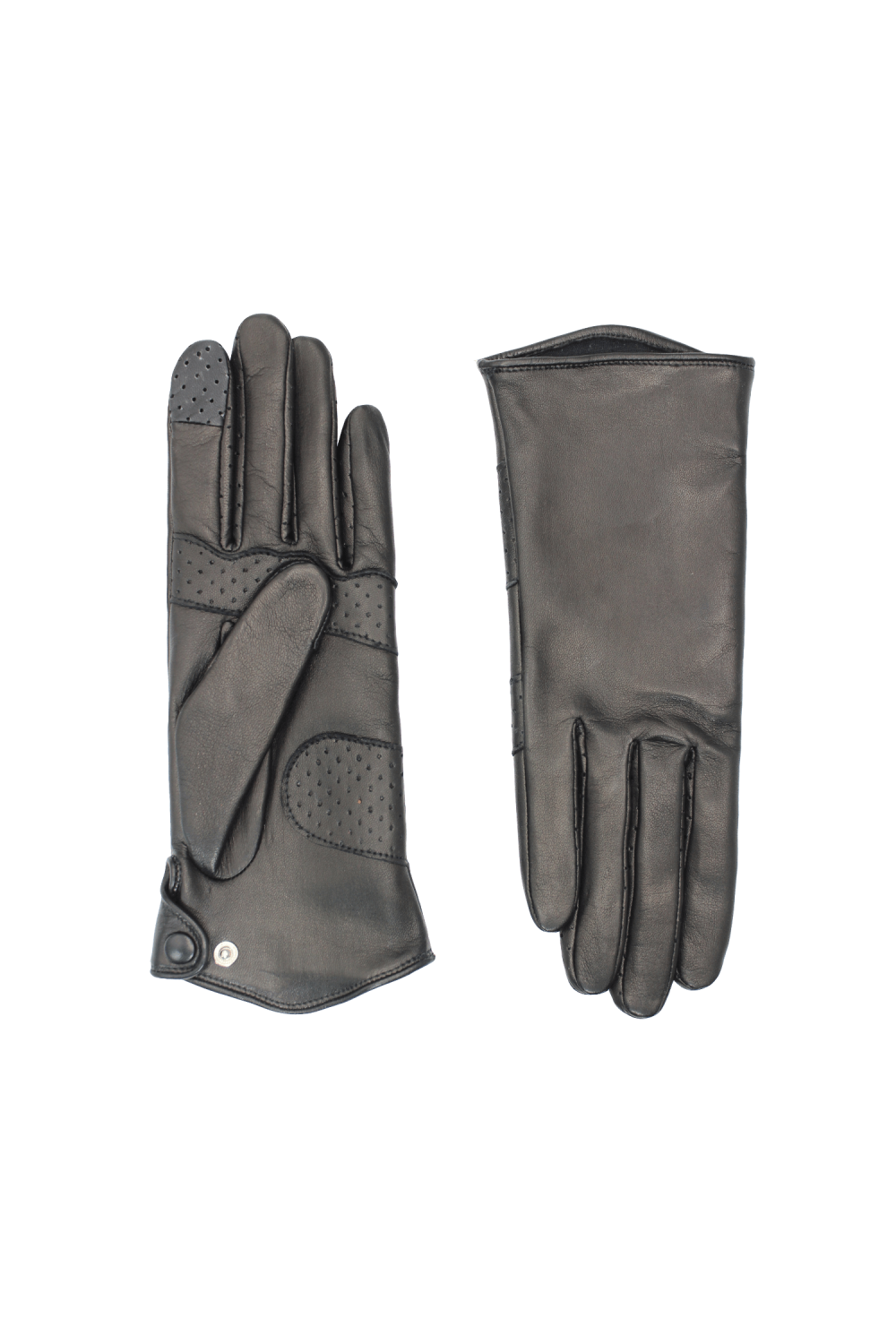 Gants amal femme cuir doublés soie AGNELLE Noir