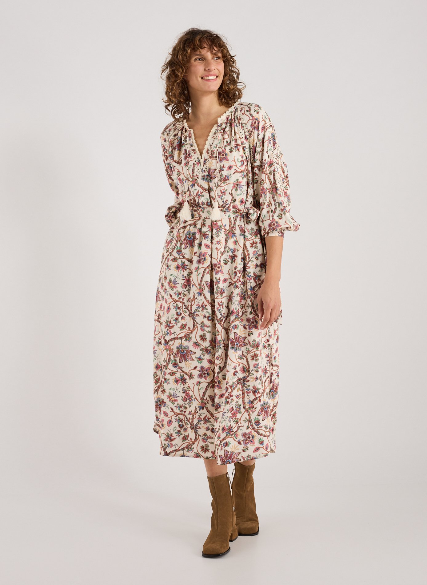 Bottines à talon en cuir NODALETO Marron