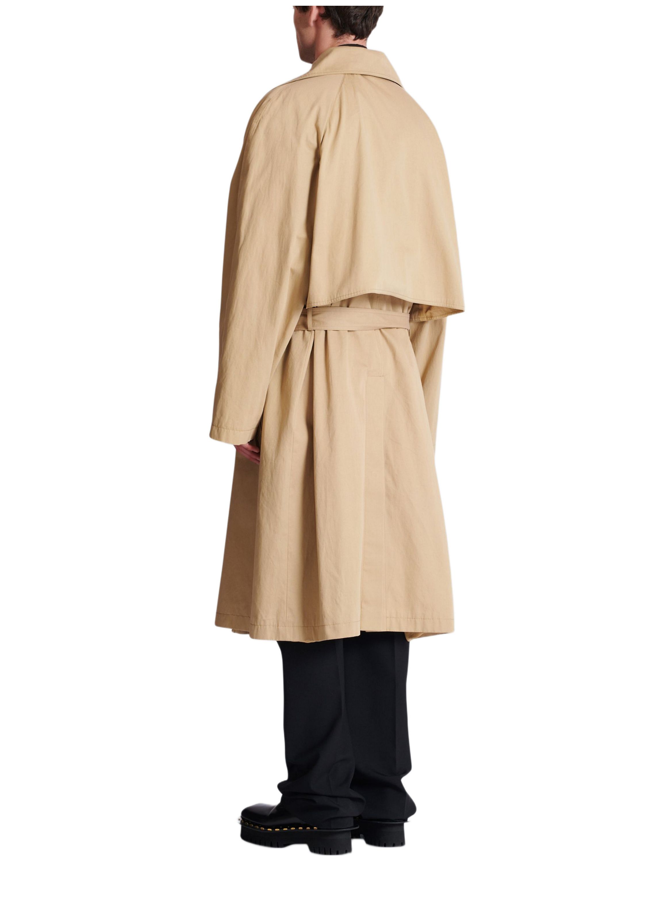 Trench en toile de coton BALMAIN Beige