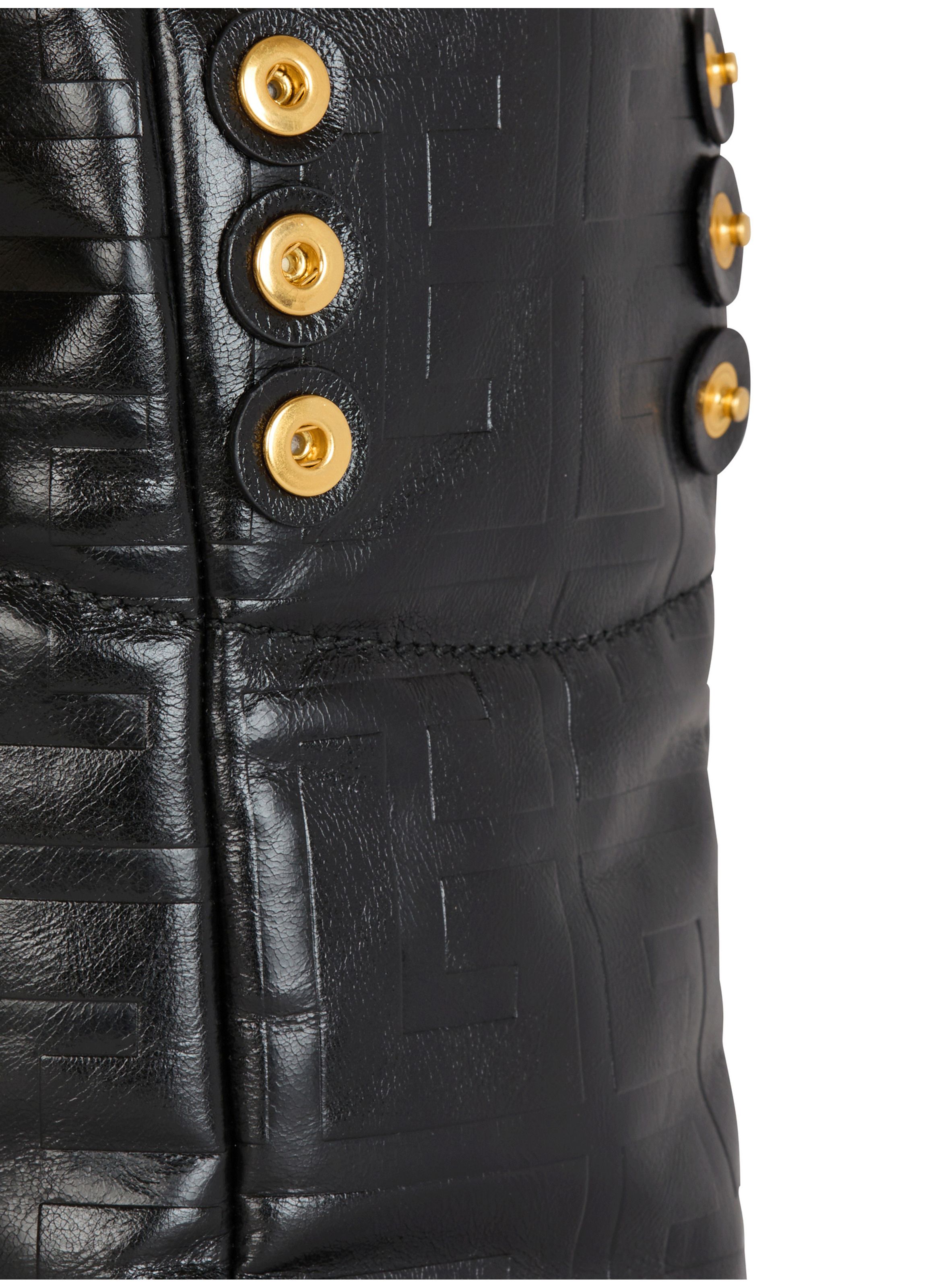 Sac cabas 1945 soft small en cuir de veau craquelé BALMAIN Noir