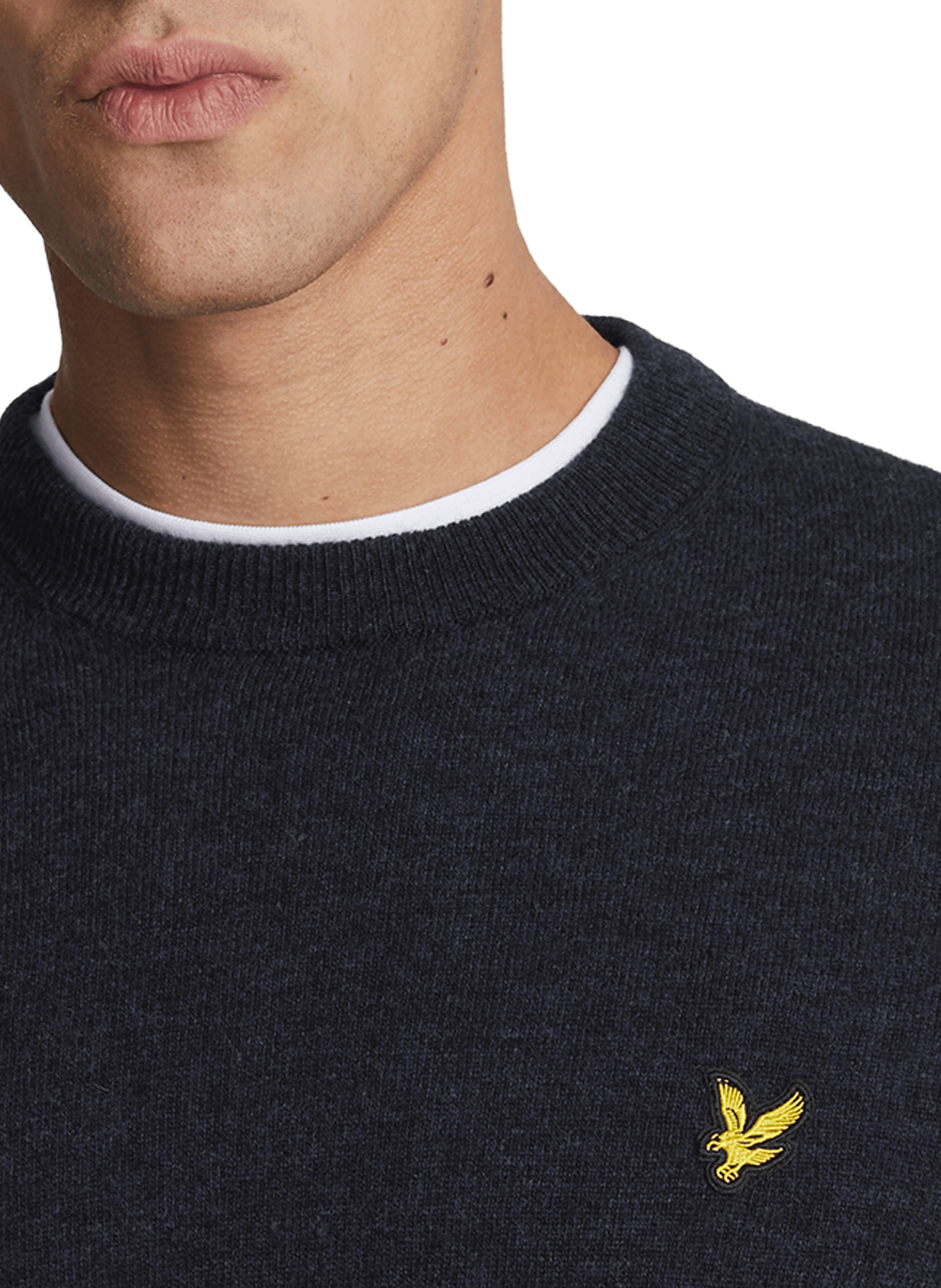Pull à col rond en laine vierge mélangée LYLE & SCOTT Bleu