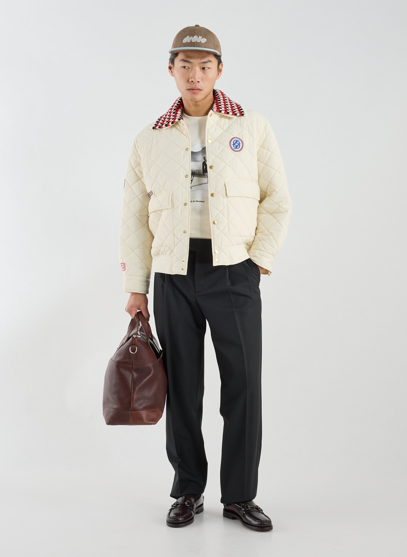Quilted jacket with classic collar DROLE DE MONSIEUR Beige