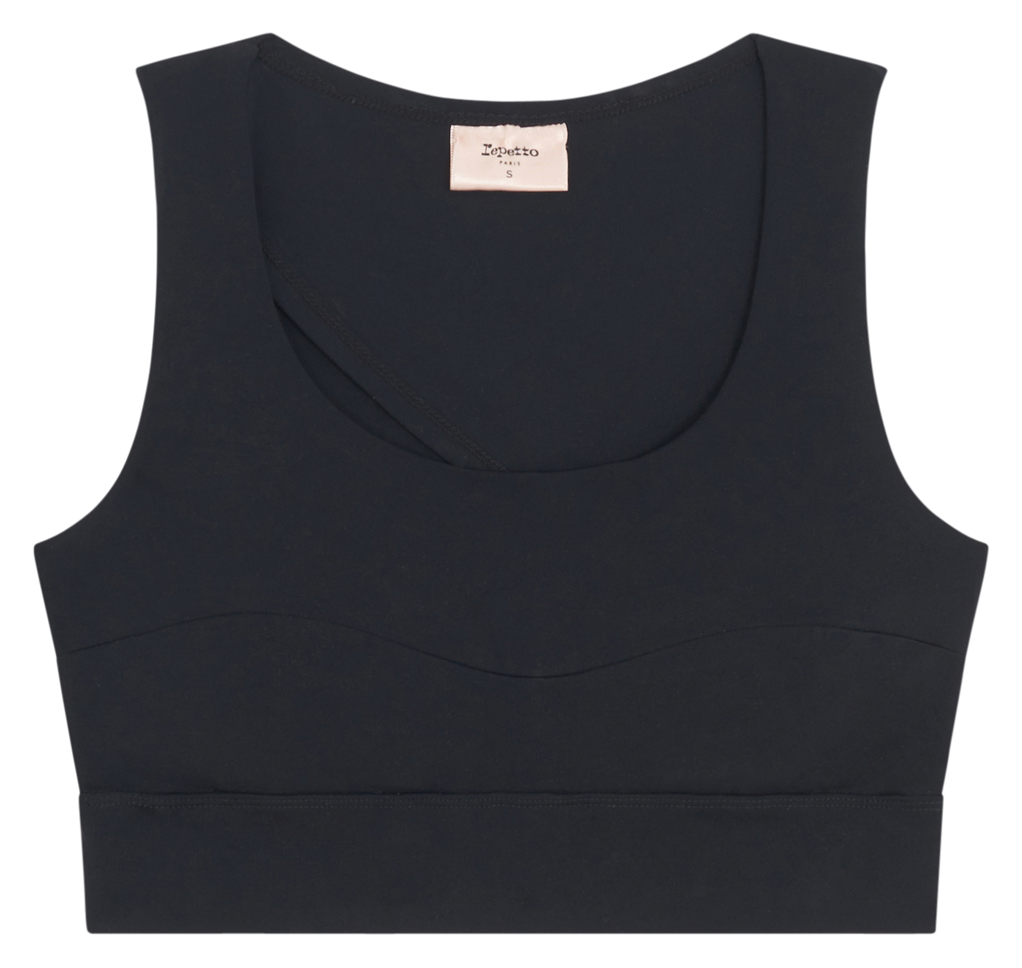 Brassière de sport col rond Noir