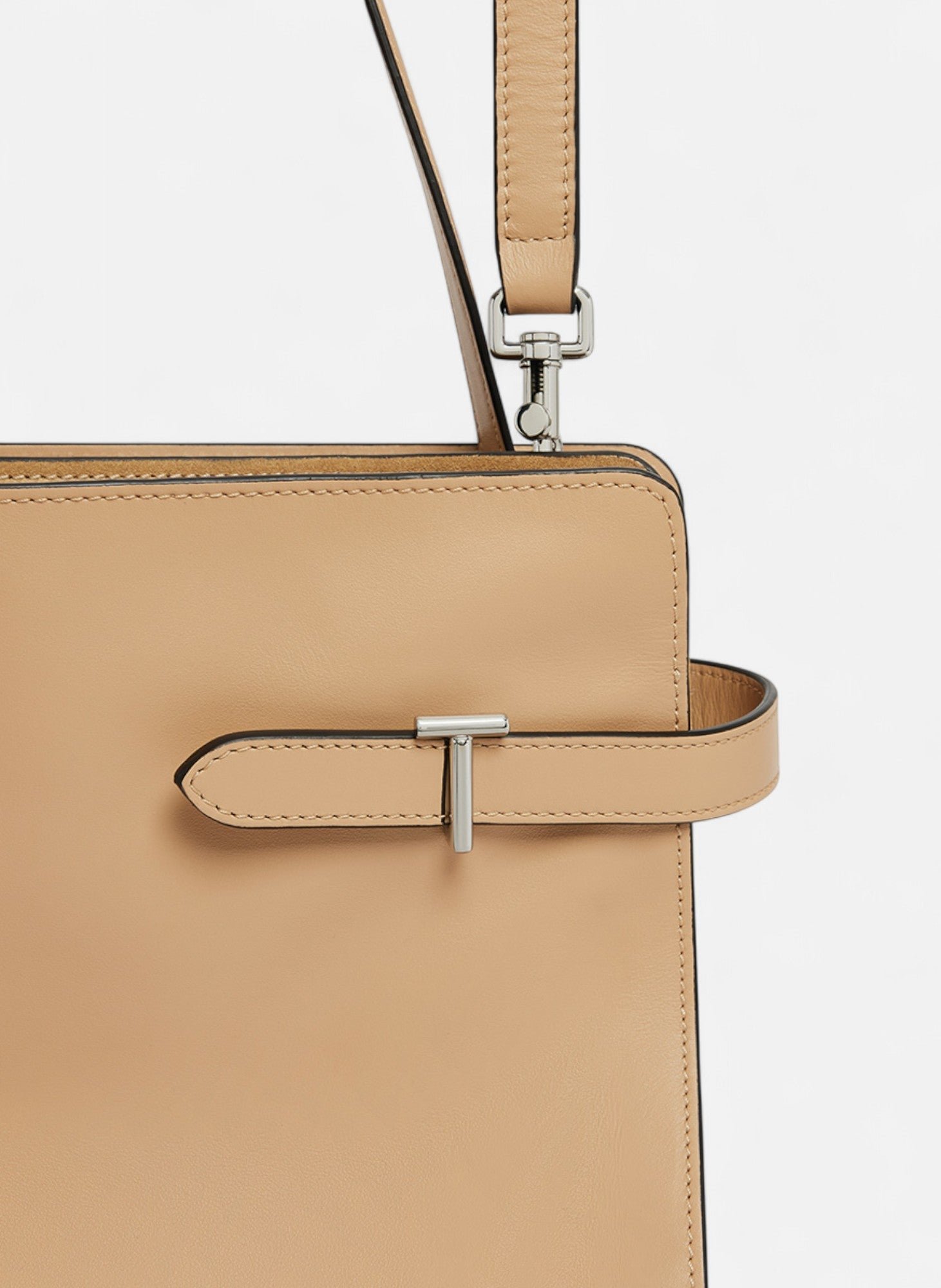 Sac porté épaule grand modèle emie en cuir lisse et nubuck LE TANNEUR Beige