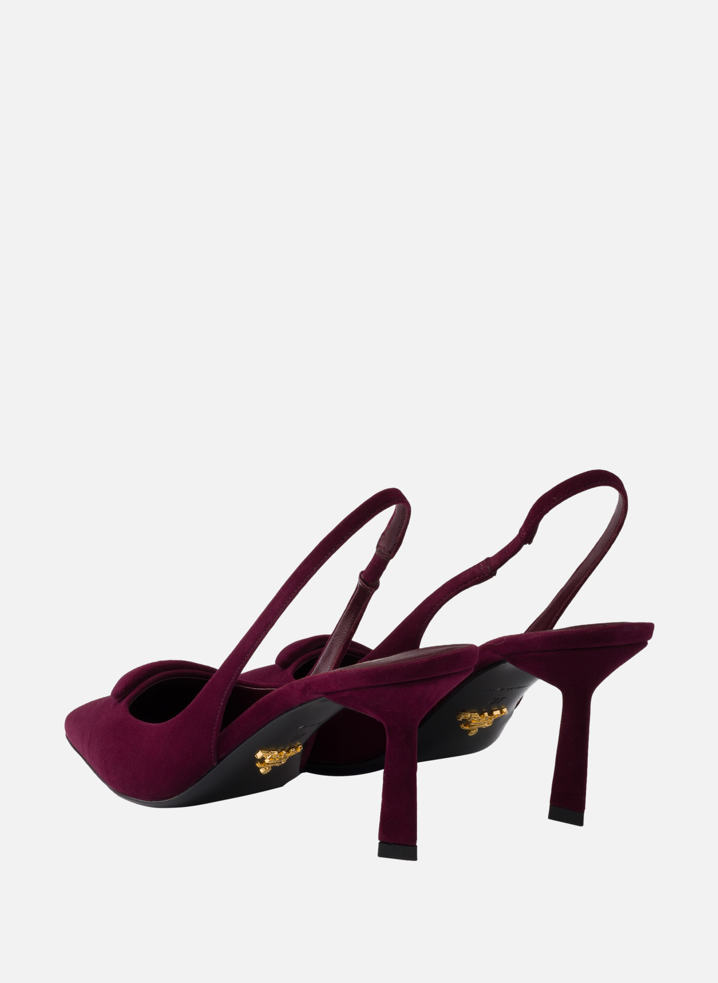 Escarpins à bride arrière en veau velours PRADA Rouge