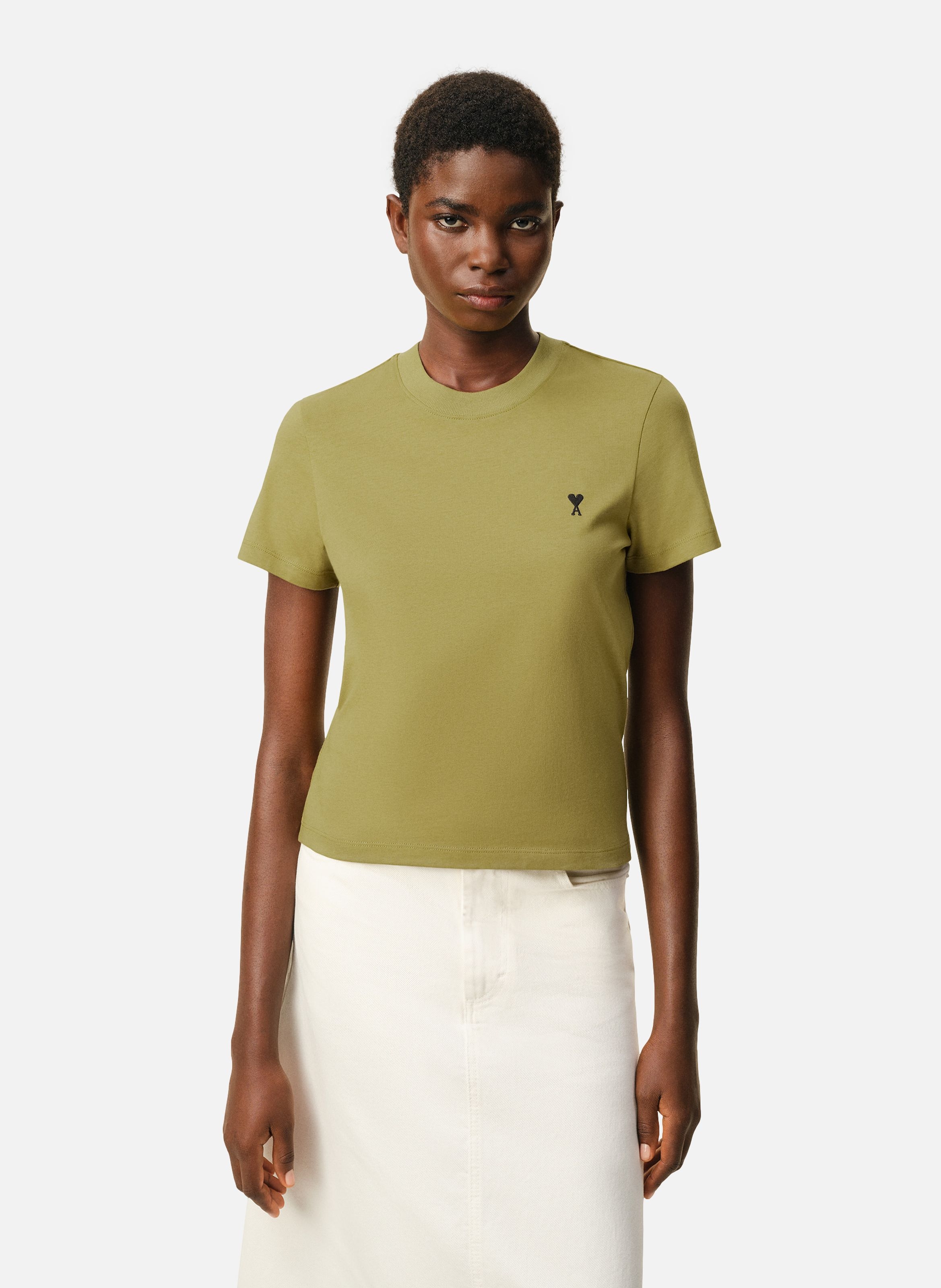 T-shirt Ami De Coeur Croppé En Coton  Matcha