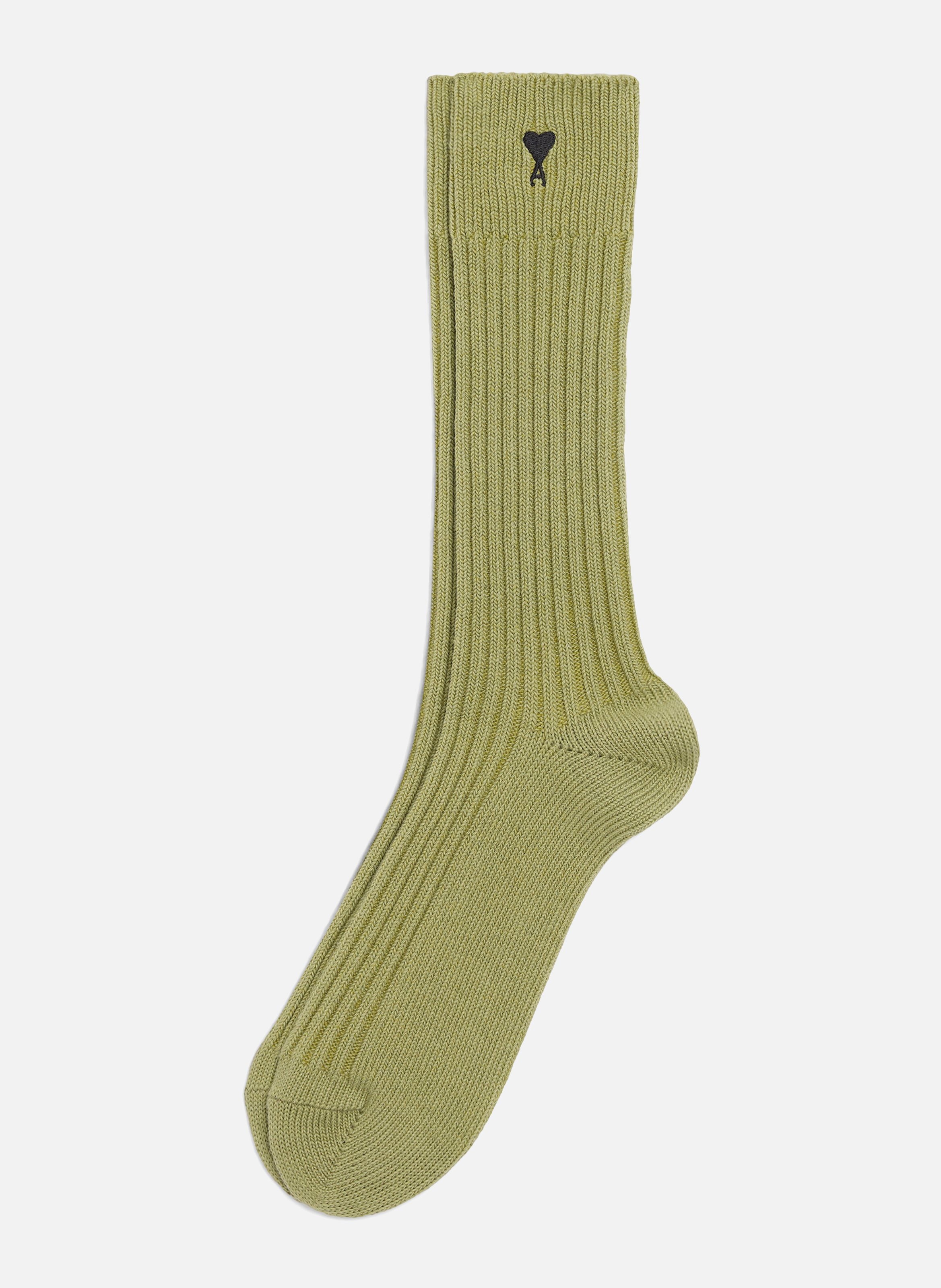 Chaussettes ami de coeur noir unisexes en coton  Matcha