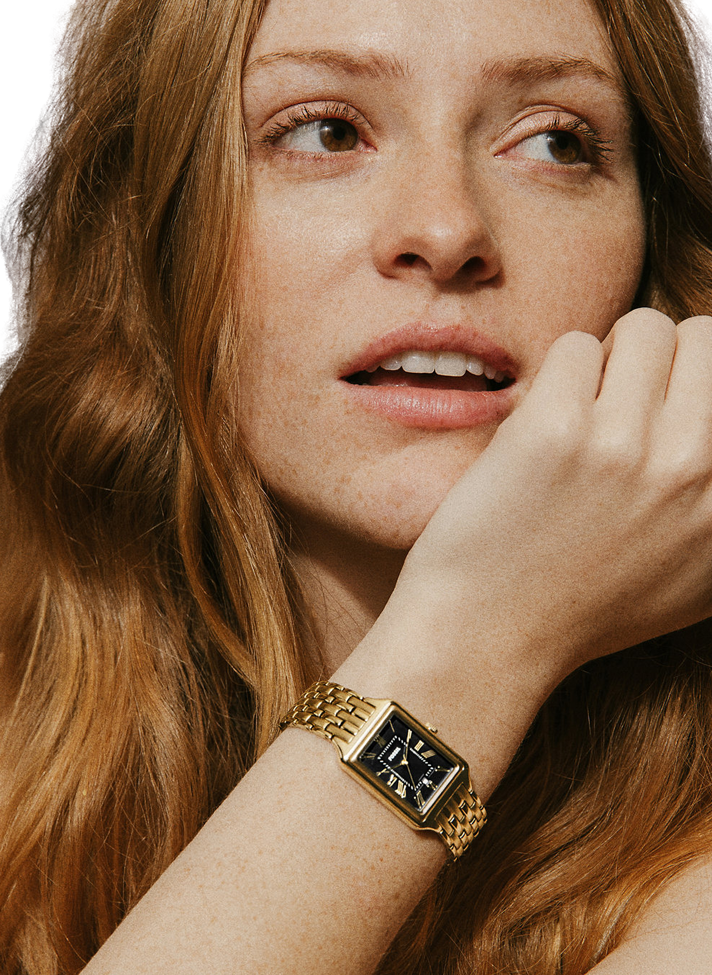 Montre rectangulaire en acier  FOSSIL Noir