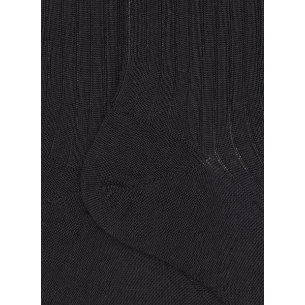 Dore Dore Chaussettes Côtelées En Laine Mérinos In Black