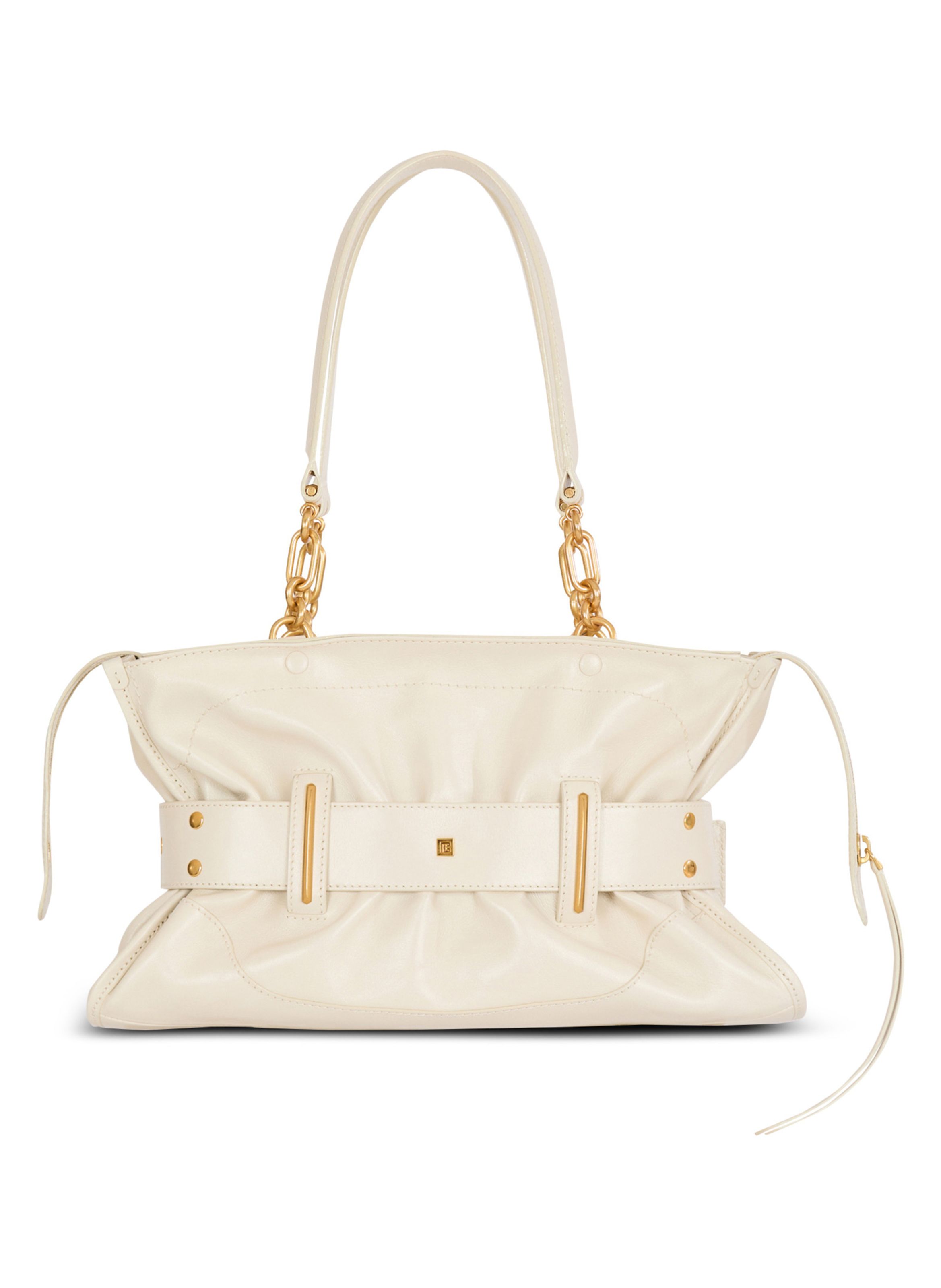 Sac anthem en cuir de buffle BALMAIN Blanc