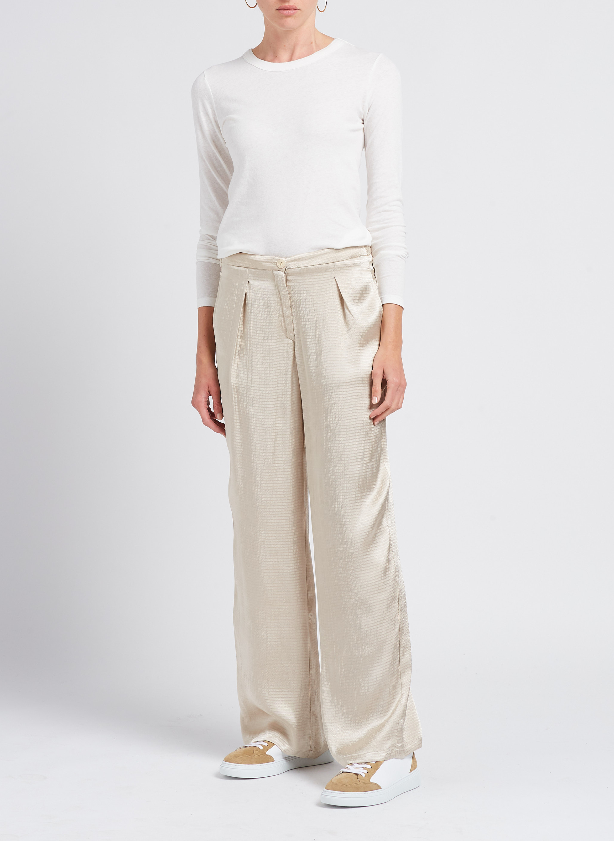 Tee-shirt à col rond en coton gamipy Blanc