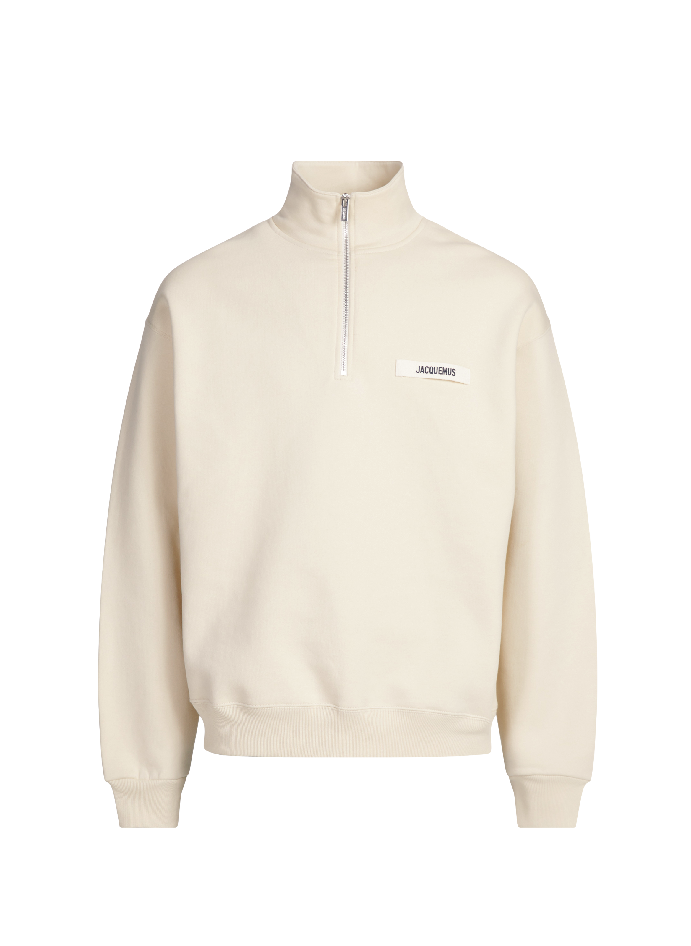 Sweat à col zippé camionneur Gros Grain en coton JACQUEMUS Beige