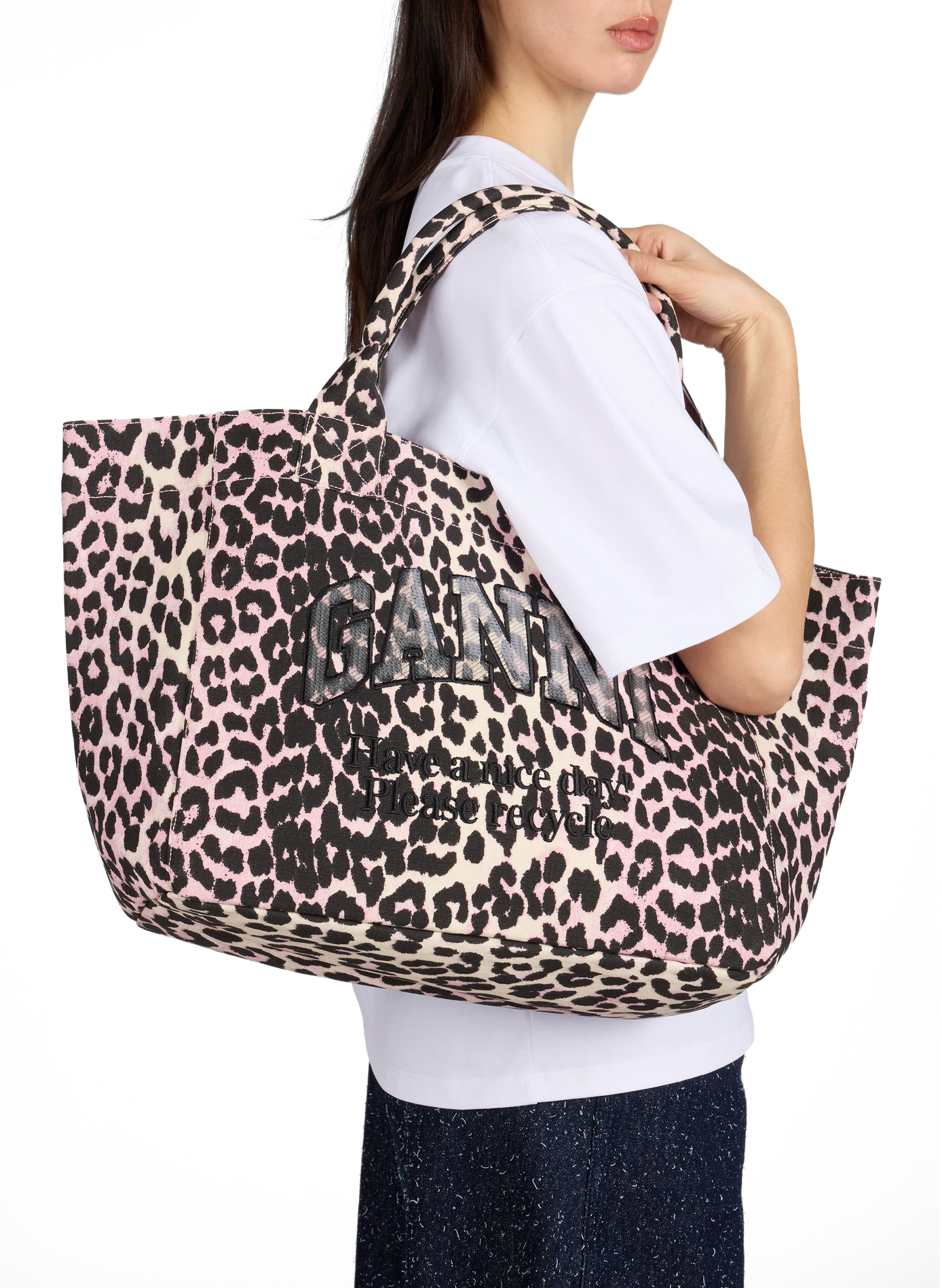 Sac cabas à imprimé en coton GANNI Violet