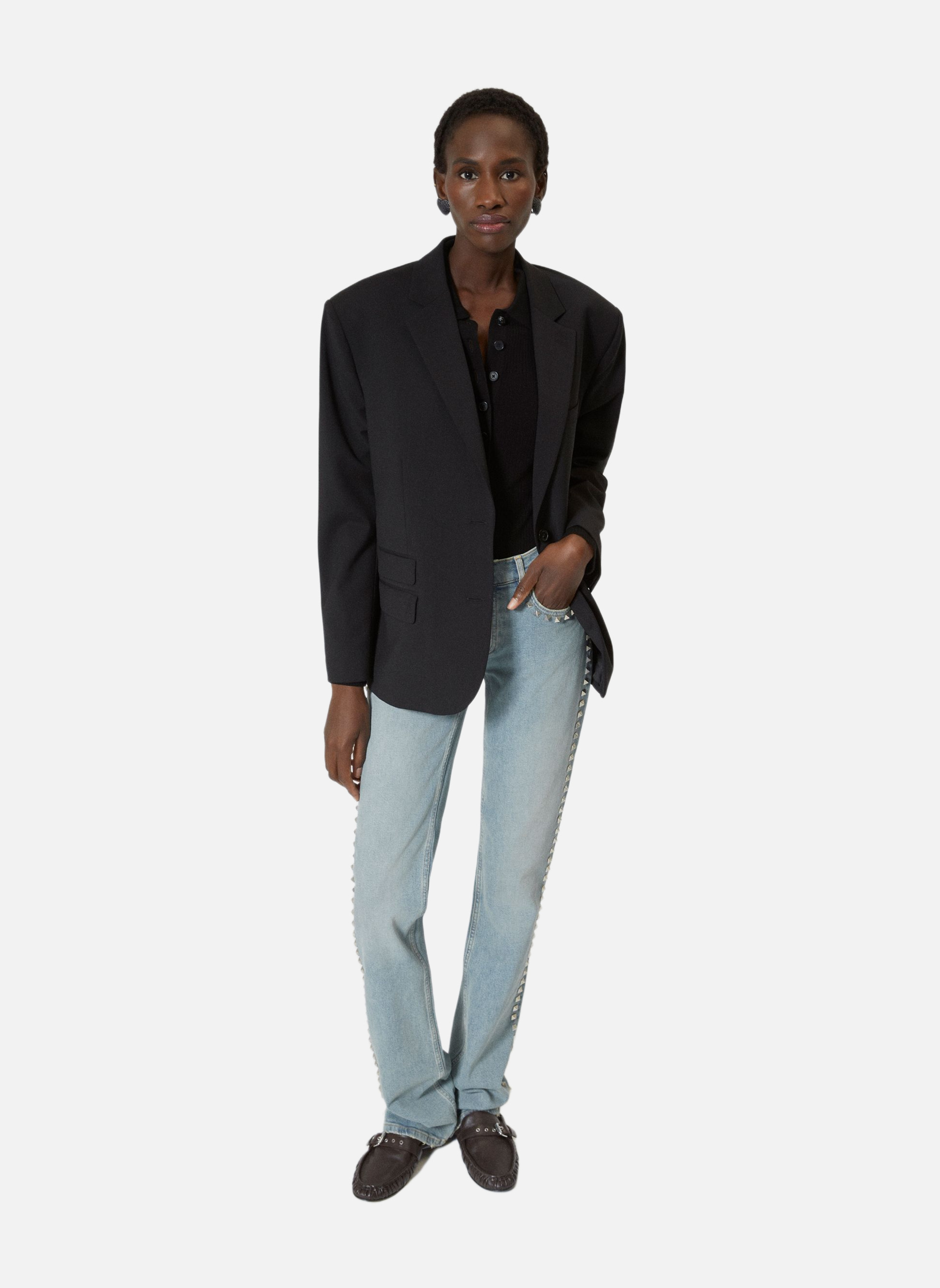 Jean slim long avec studs THE KOOPLES Bleu