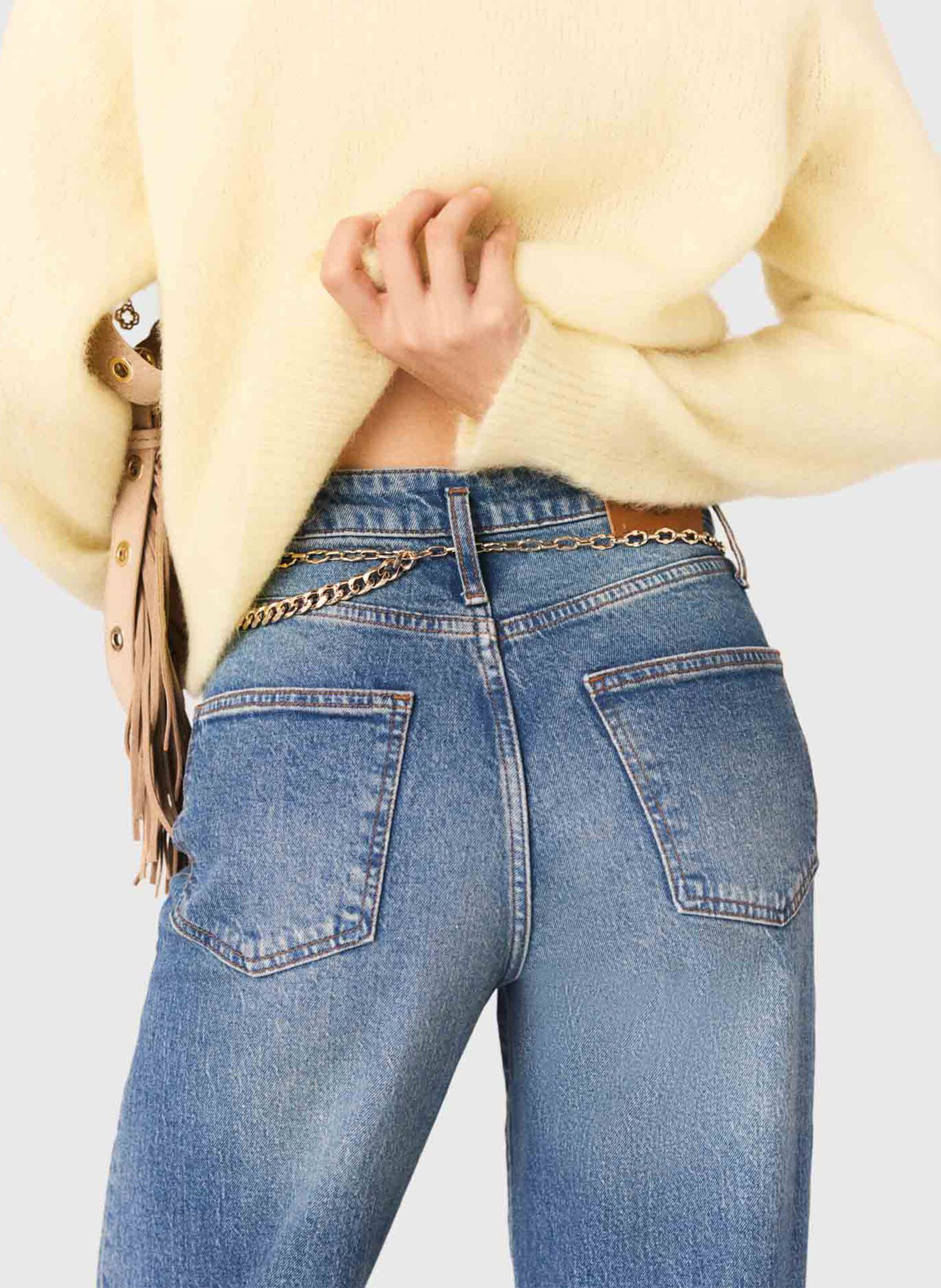 Jean patte d'eph en coton mélangé MAJE Bleu