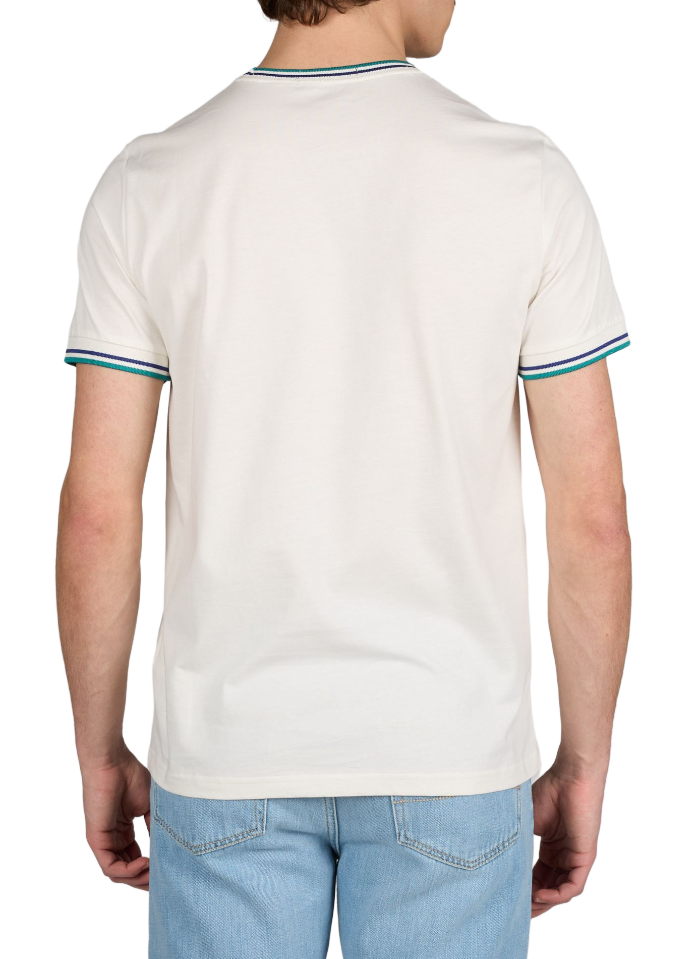 T-shirt uni à col rond en coton FRED PERRY Blanc
