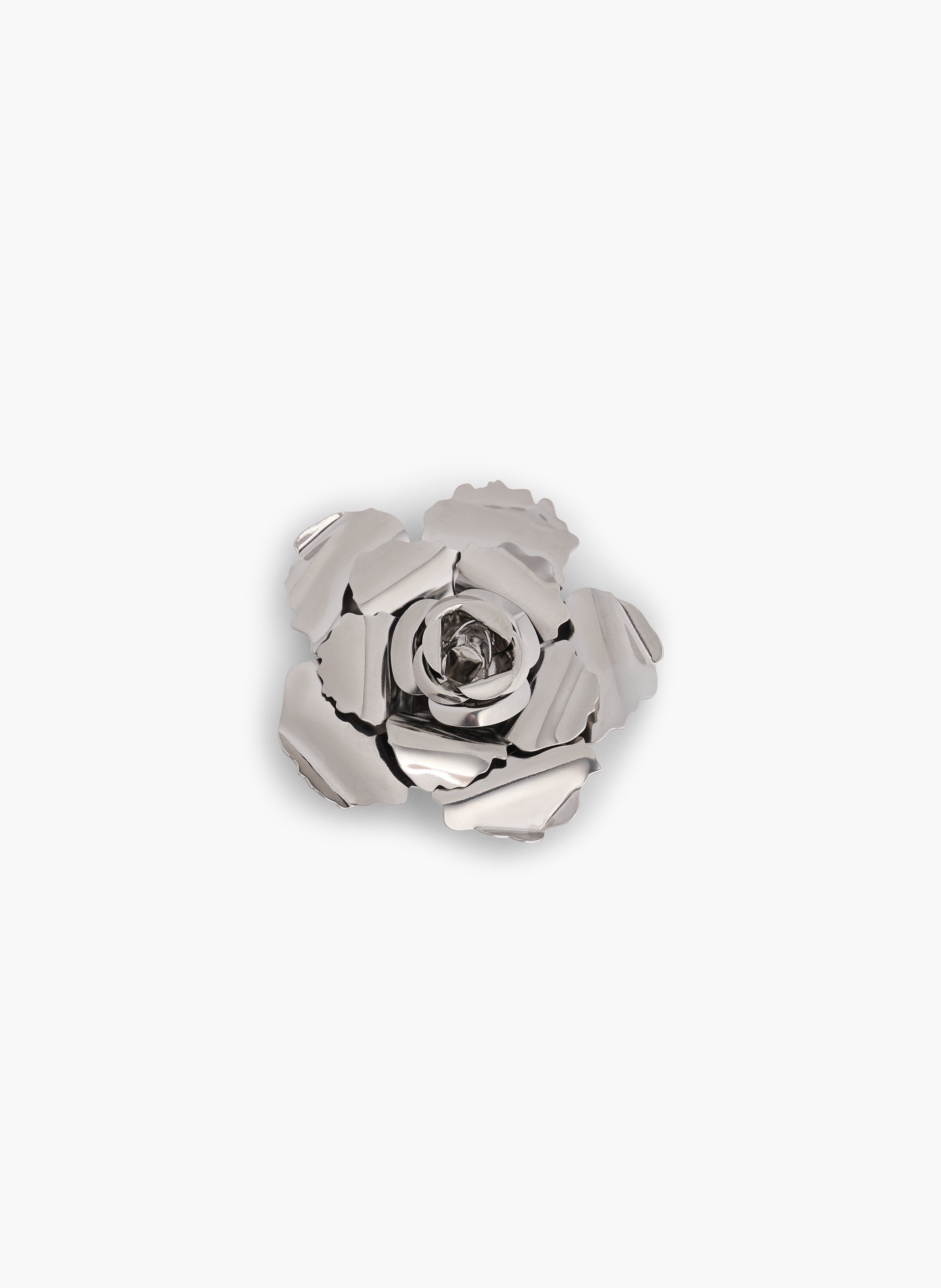 Barrette fleur en métal RABANNE Argent