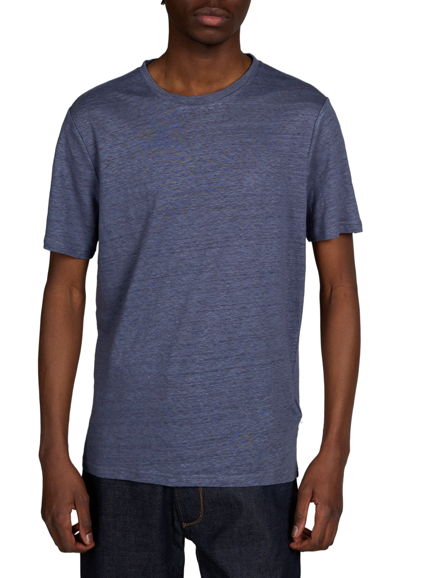 Straight linen t-shirt KNOWLEDGE COTTON Blue