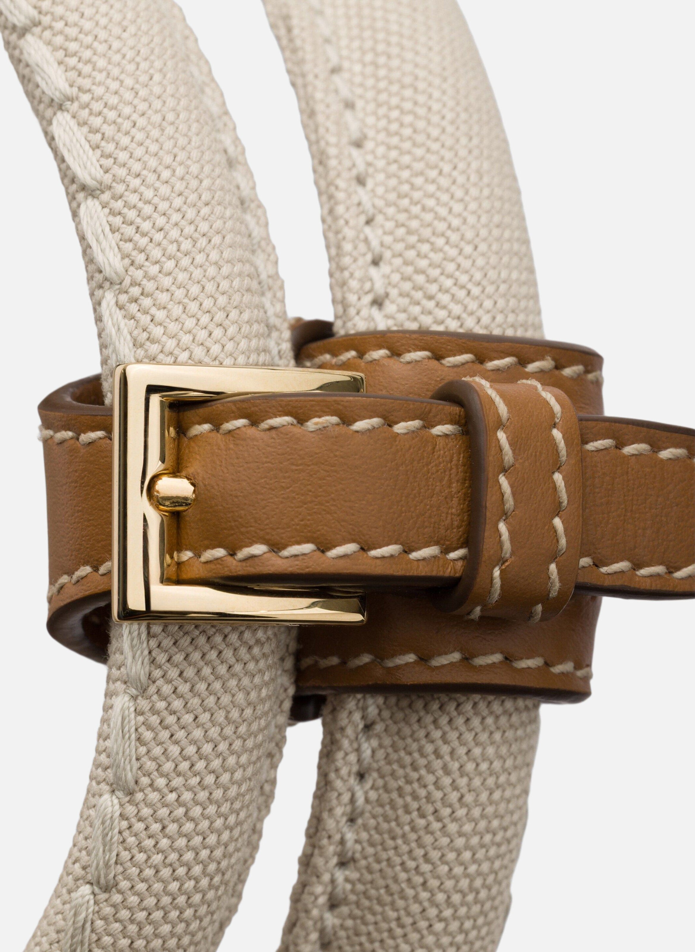 Grand sac cabas prada jardinière en toile de coton PRADA Beige