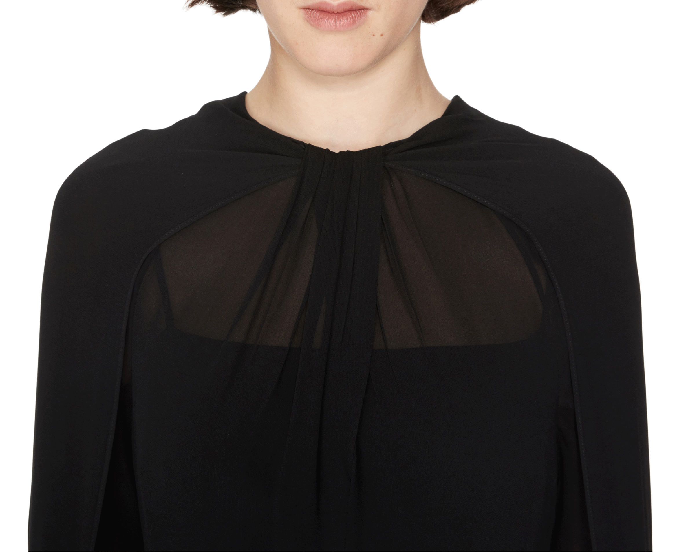 Dress with cape sleeves PRADA Black