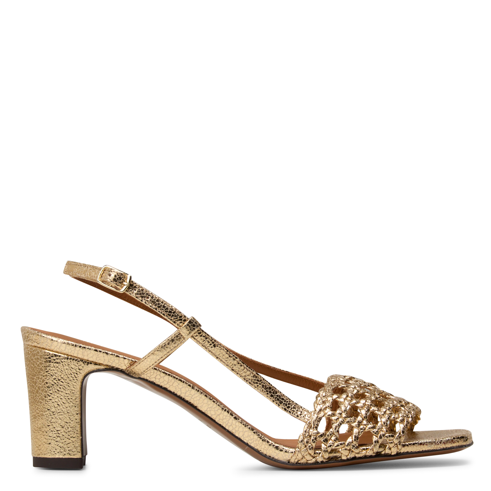 Sandales à talons en cuir métallisé n°592 RIVECOUR Doré