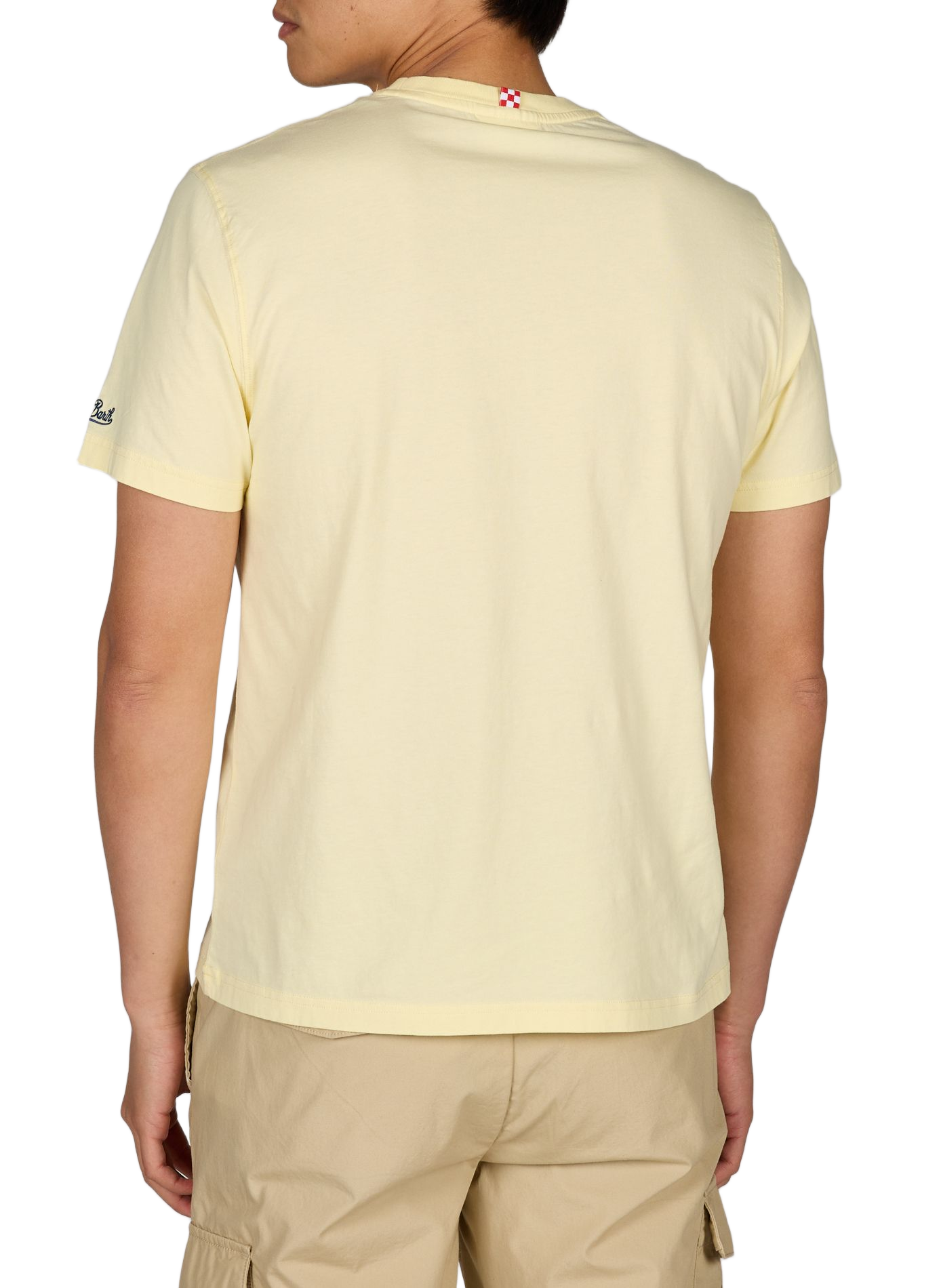 Camiseta bordada de cuello redondo en algodón. MC2 SAINT BARTH Amarillo