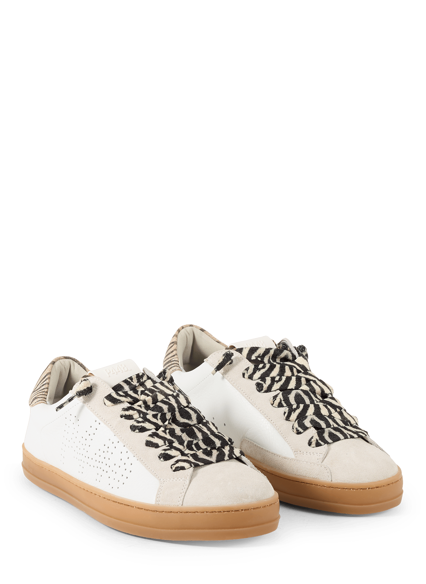 Sneakers John in pelle P448 Bianco