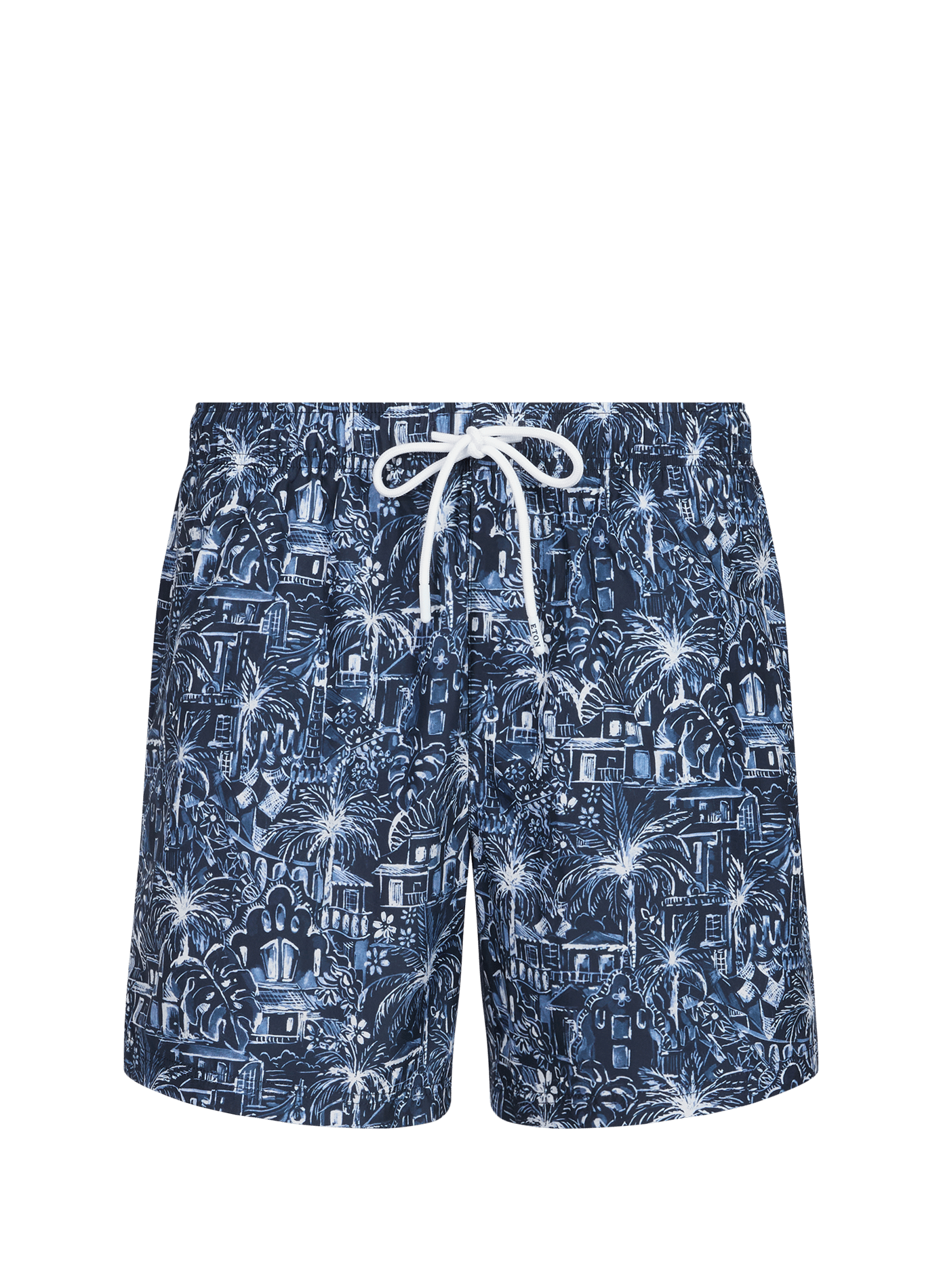 Short swim trunks with patterns ETON Blue