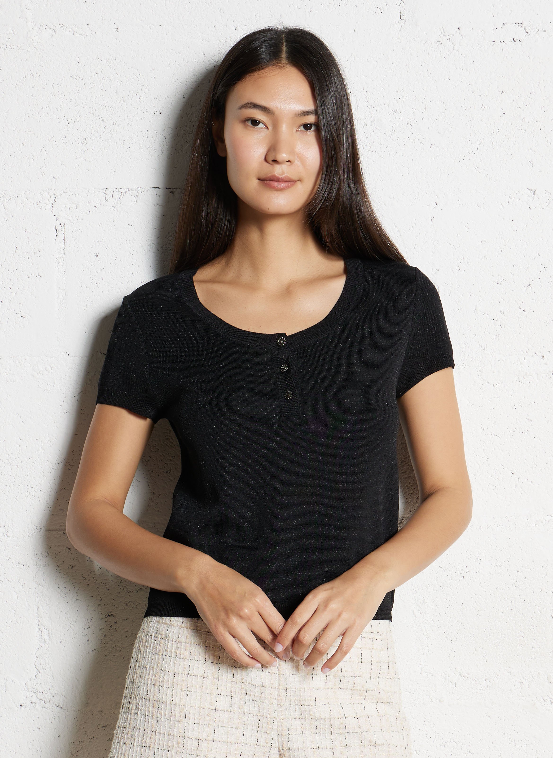 Pull droit col rond IKKS Noir