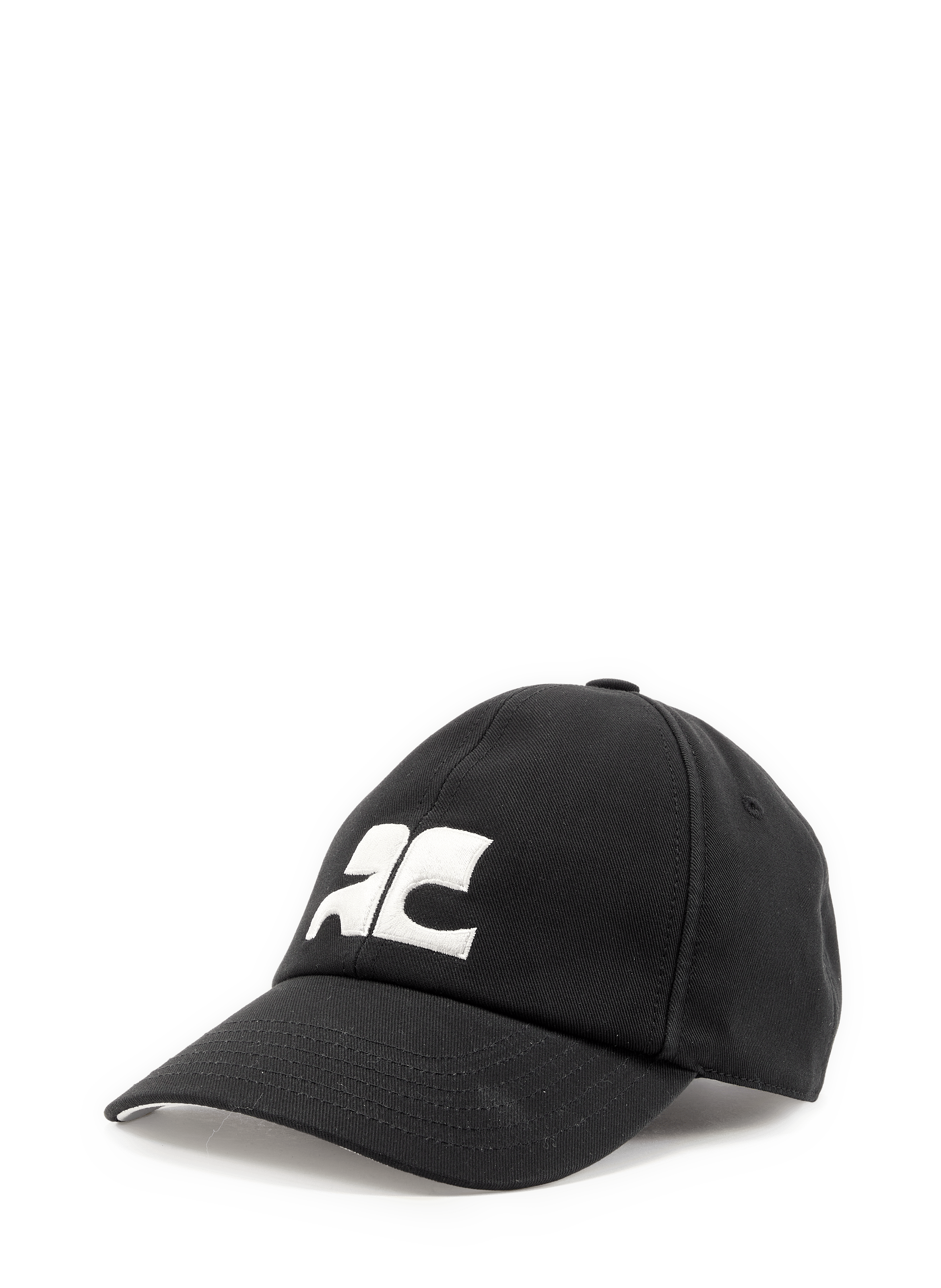 Cotton logo baseball cap COURRÈGES Black
