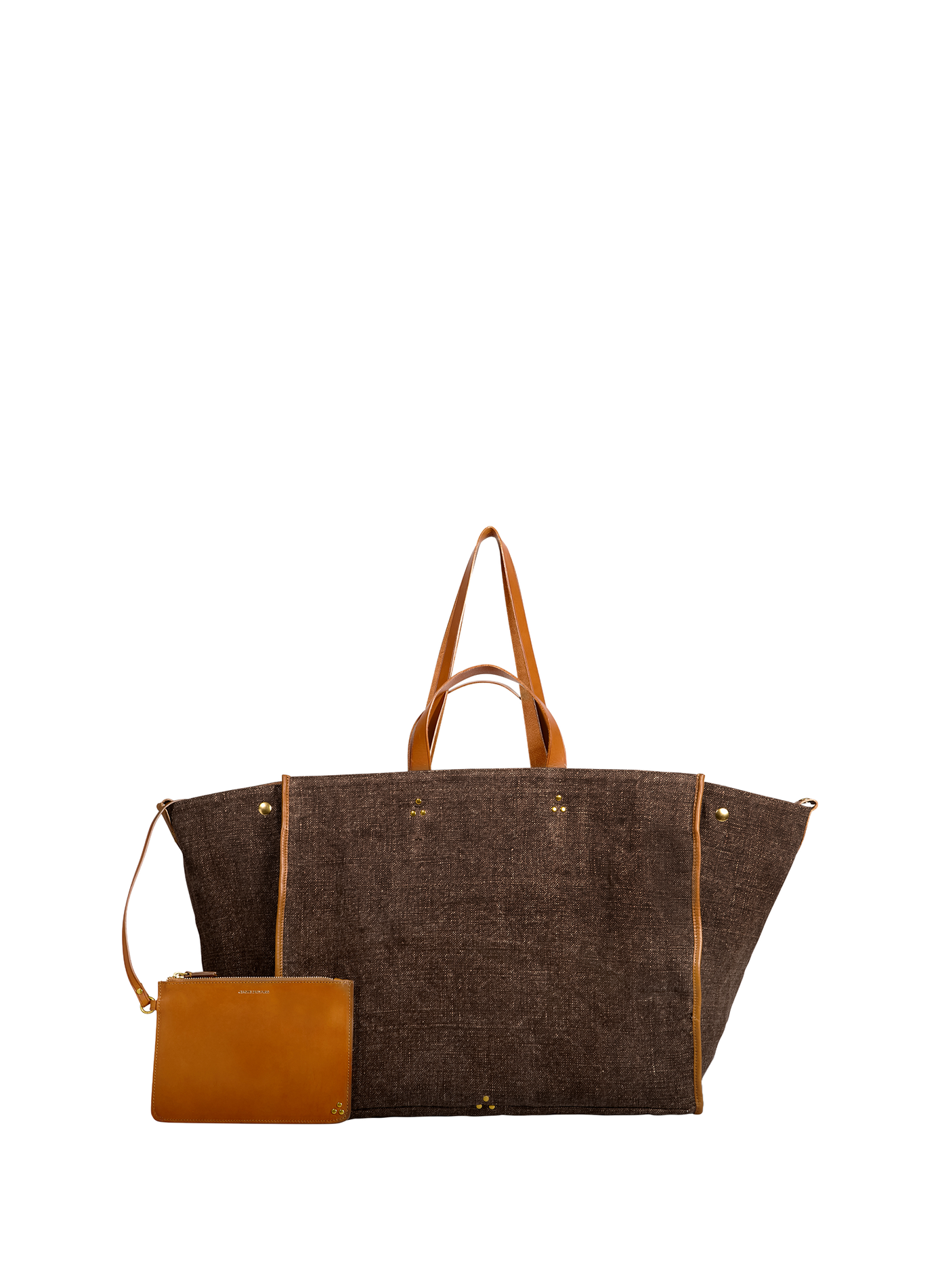Léon L wool canvas tote bag JÉRÔME DREYFUSS Brown