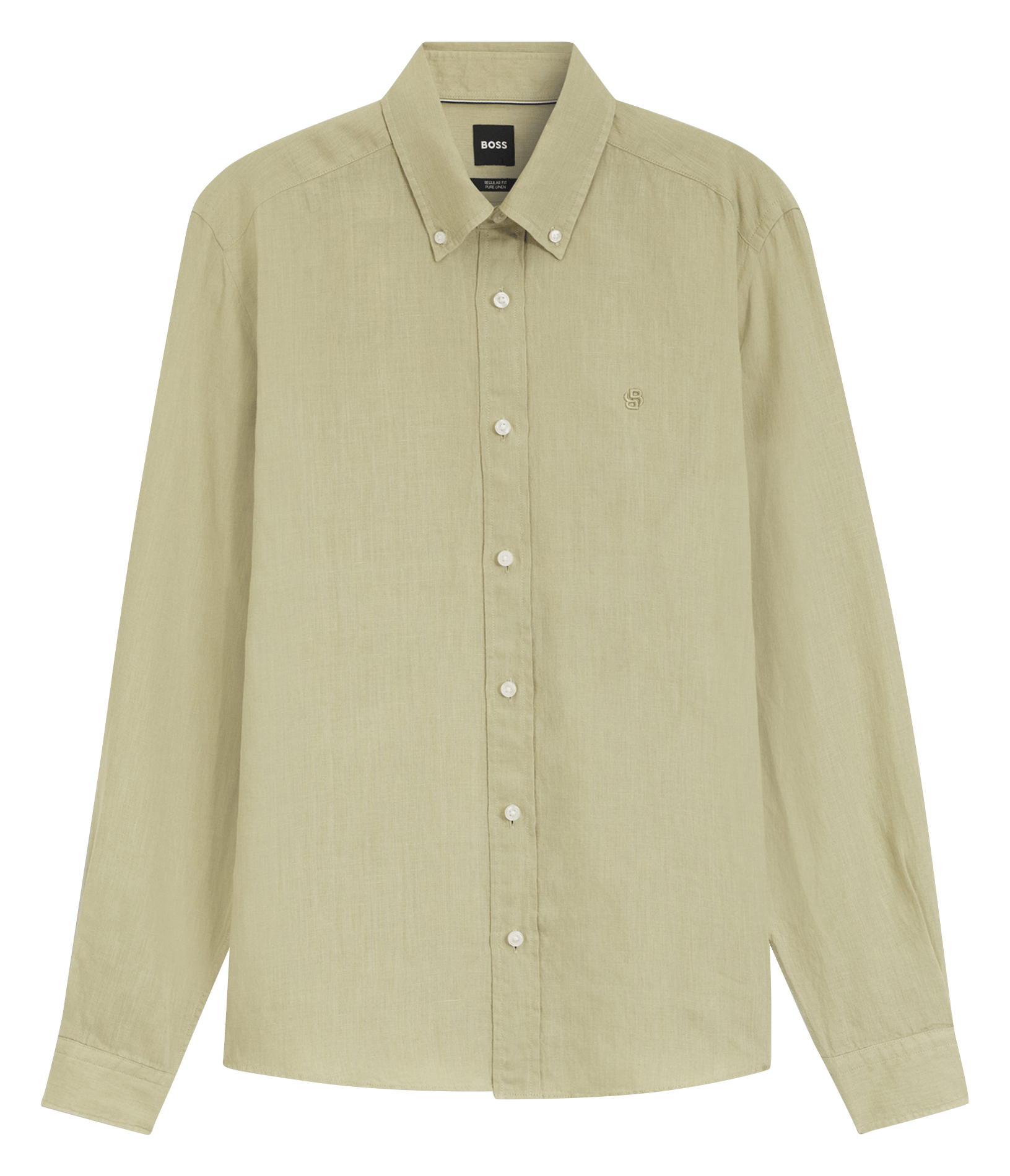 Chemise en lin col classique | Kaki BOSS Homme