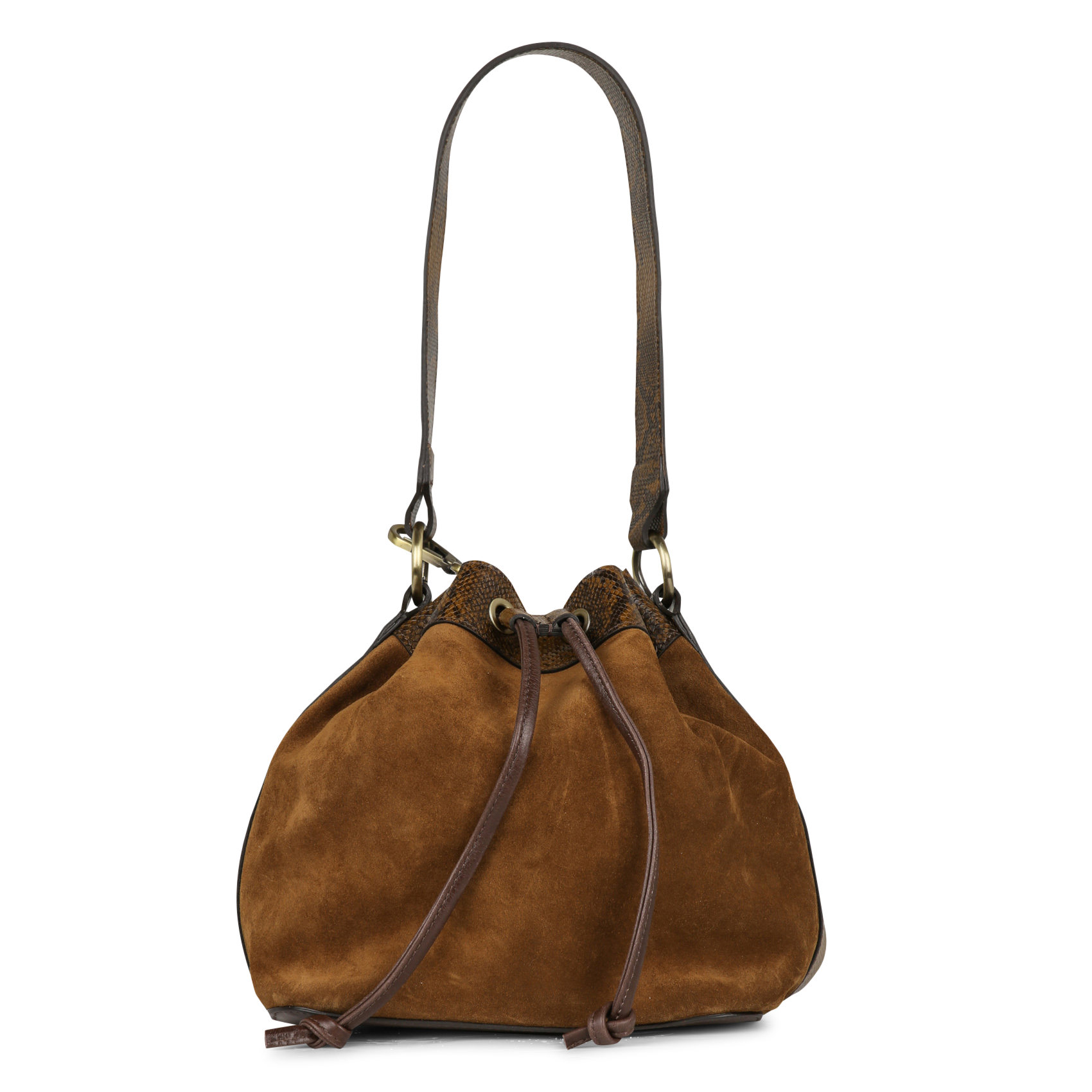 Sac seau en cuir valentin MAISON 123 Beige