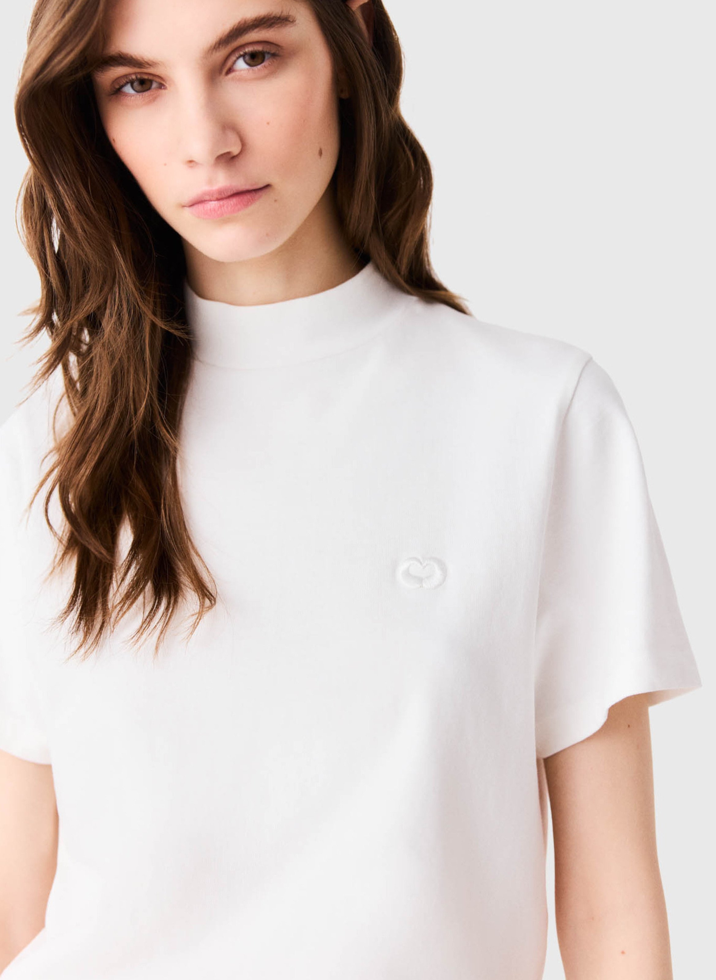 Tee-shirt droit en coton MAJE Blanc