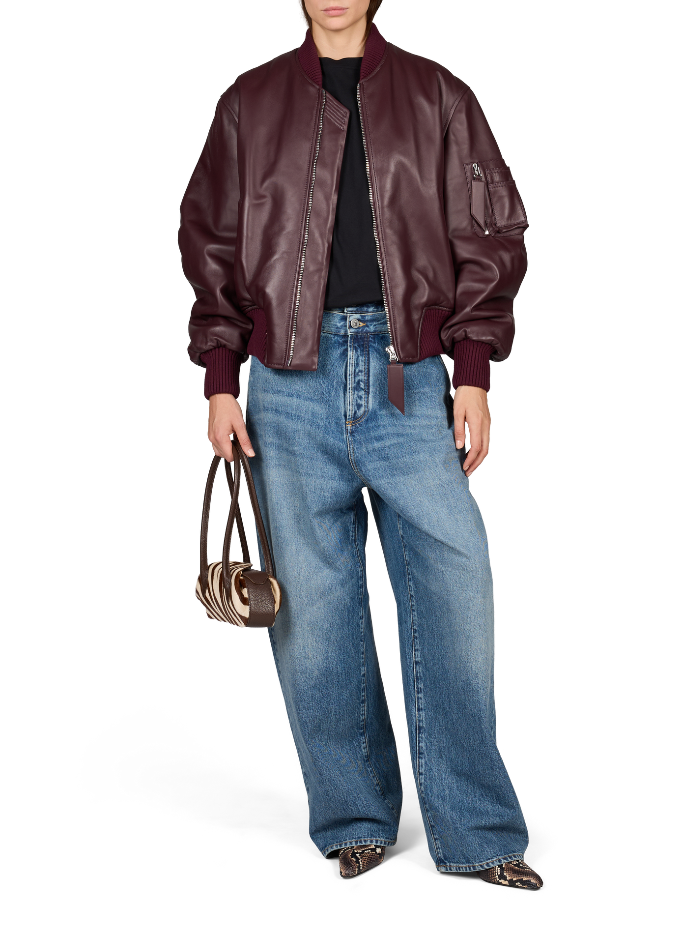 Veste oversize en cuir  THE ATTICO Rouge