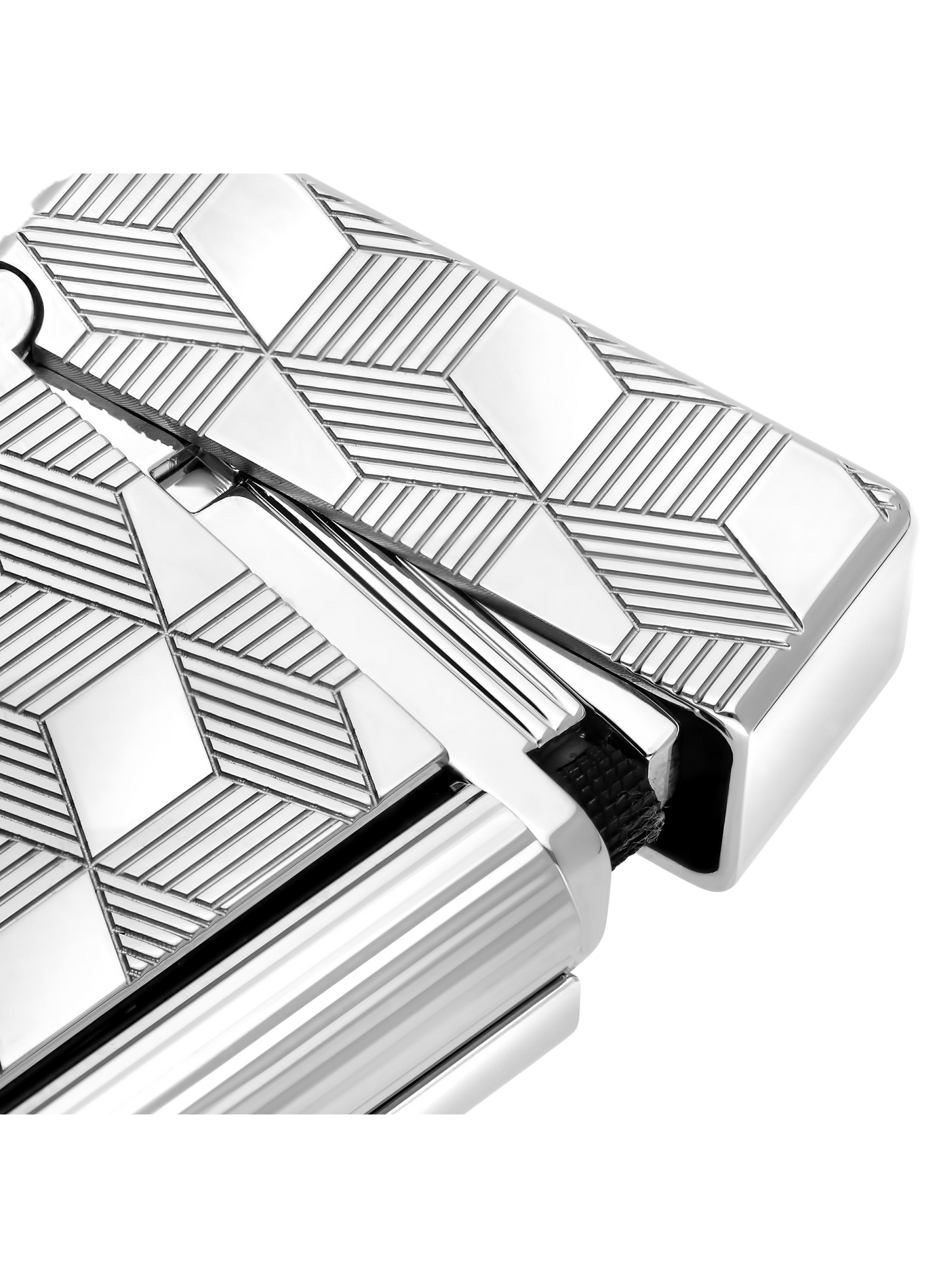 Briquet Guilloché Initial Cube palladium S.T. DUPONT Argent